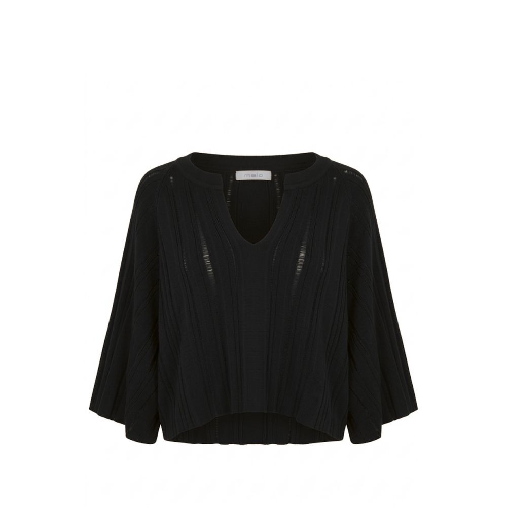Malo Black Cotton Women Sweater