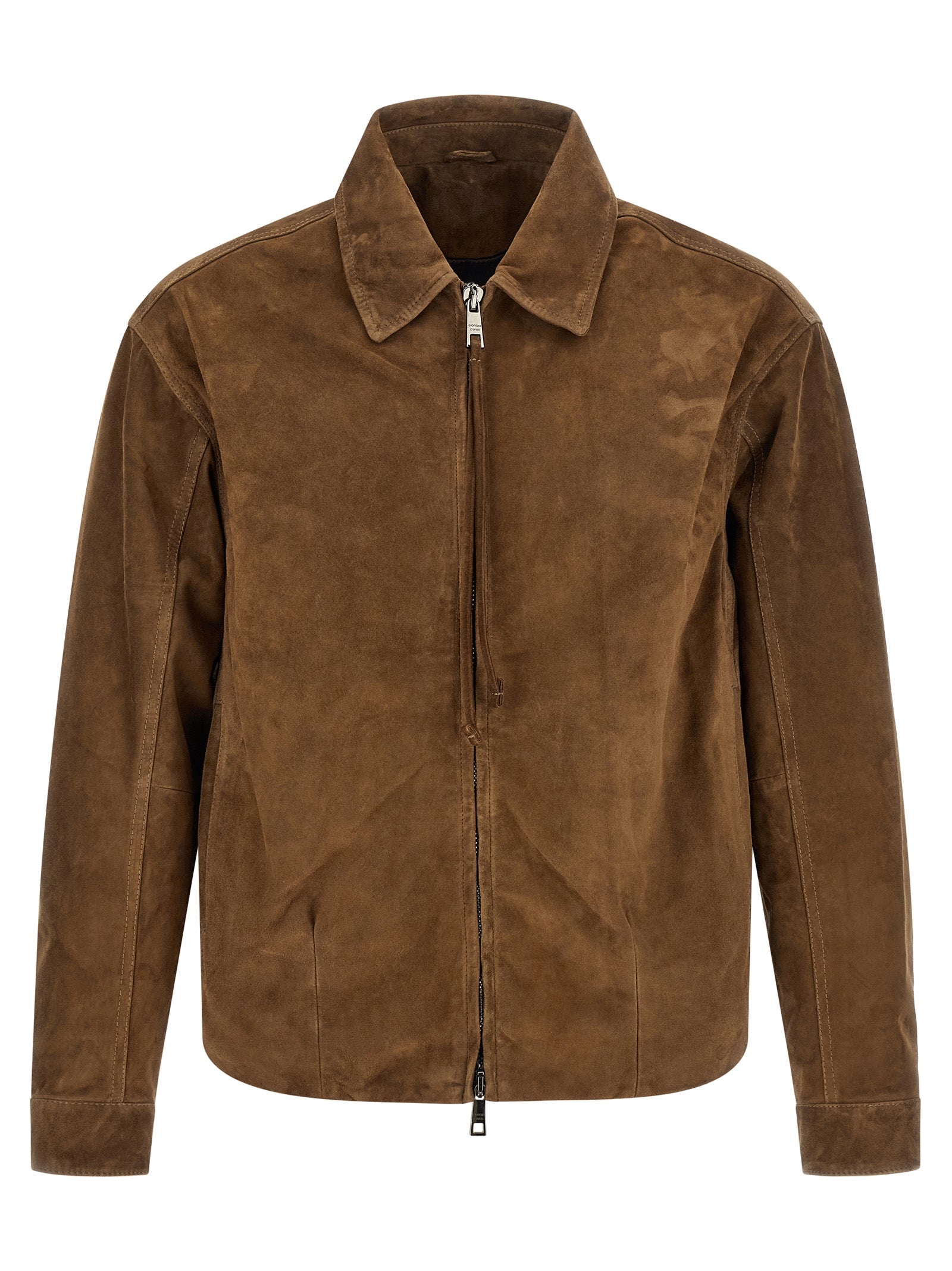 GIORGIO BRATO Brown Calfskin Leather Jacket