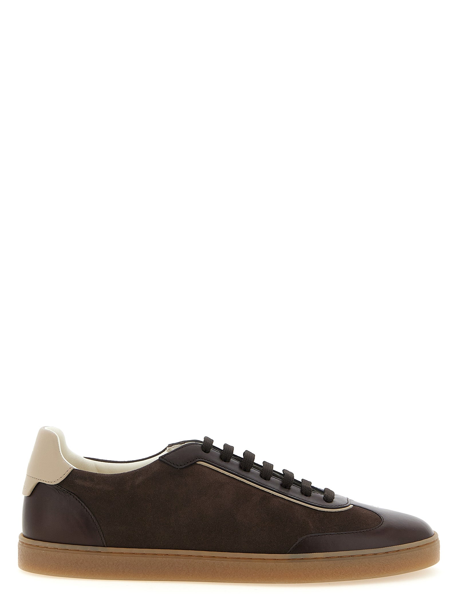 Brunello Cucinelli Brown Calfskin Low Top Sneakers
