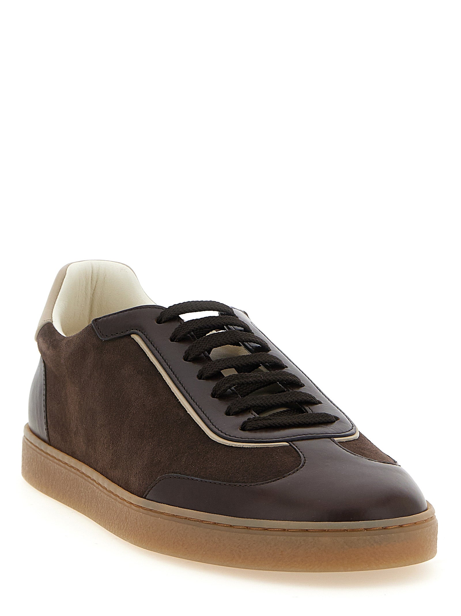 Brunello Cucinelli Brown Calfskin Low Top Sneakers