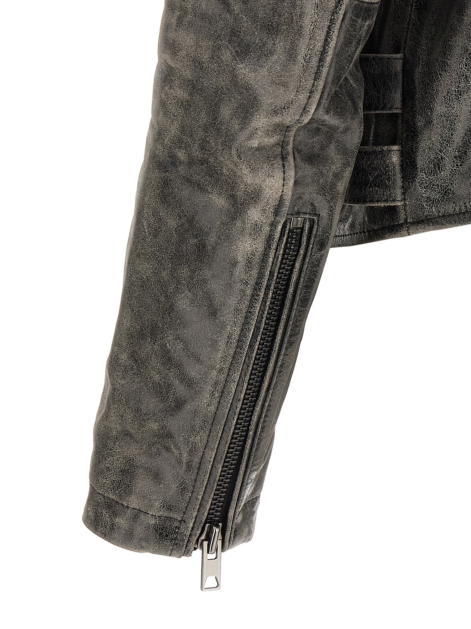 Diesel Gray Cowhide Leather Jacket