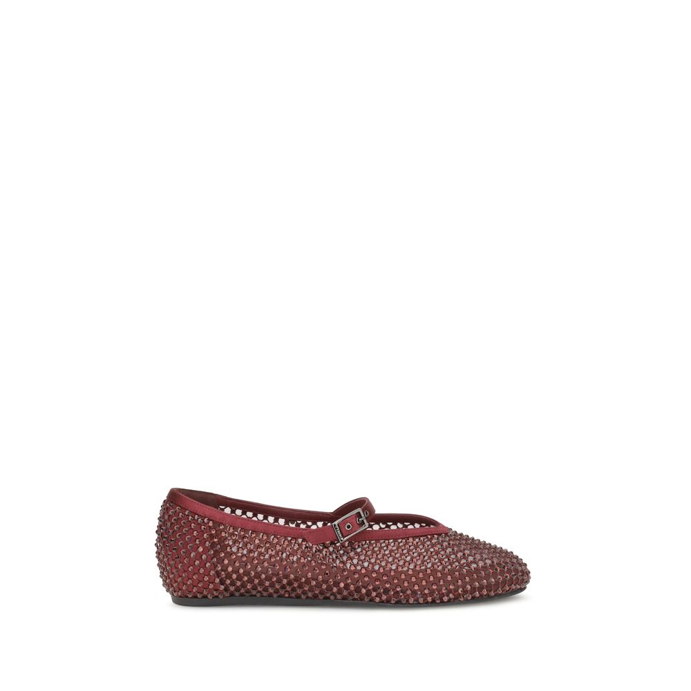 LE SILLA Bordeaux Calf Leather Bos Taurus Ballet Flats