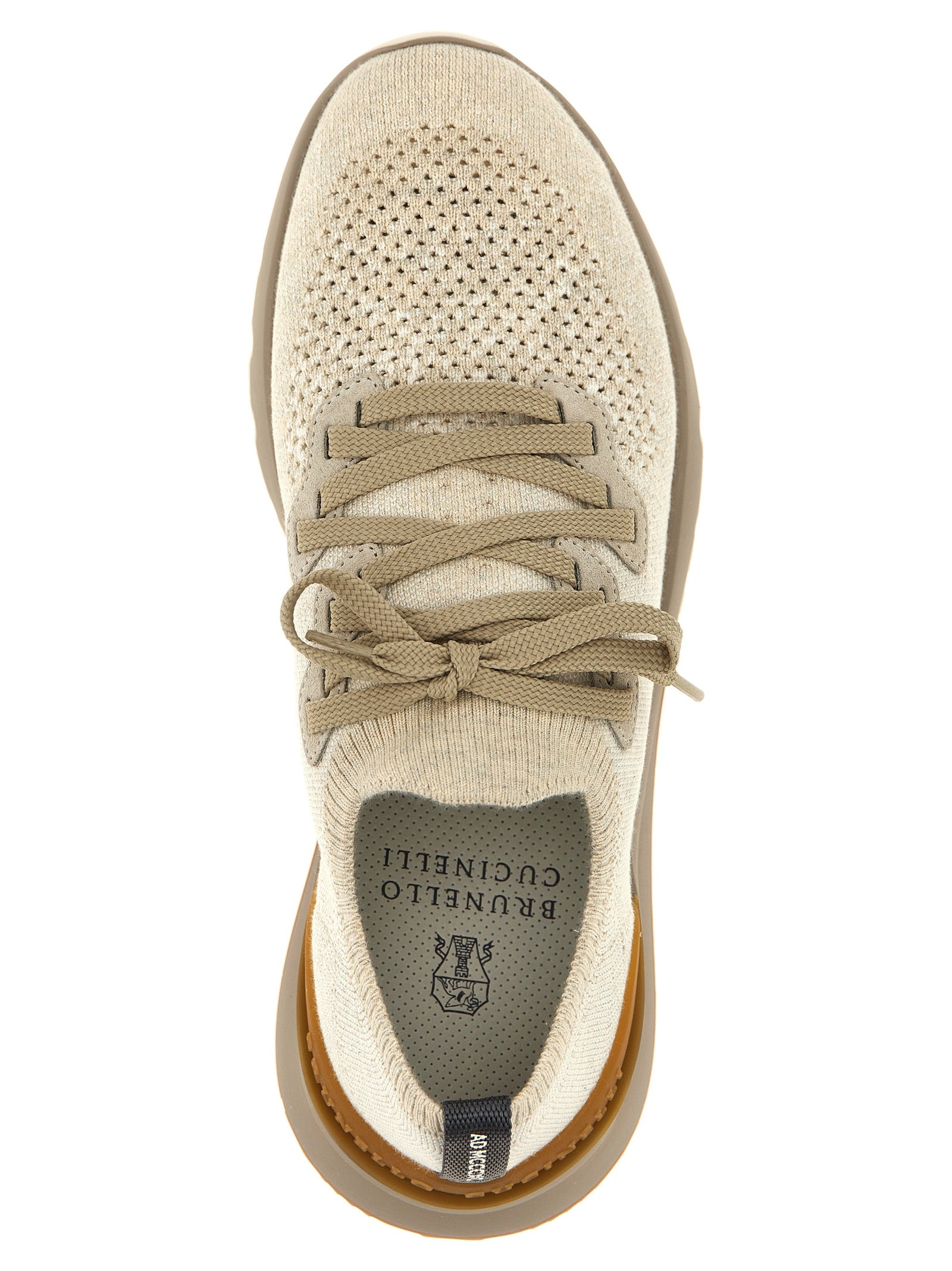 Brunello Cucinelli Beige Cotton Low Top Sneakers