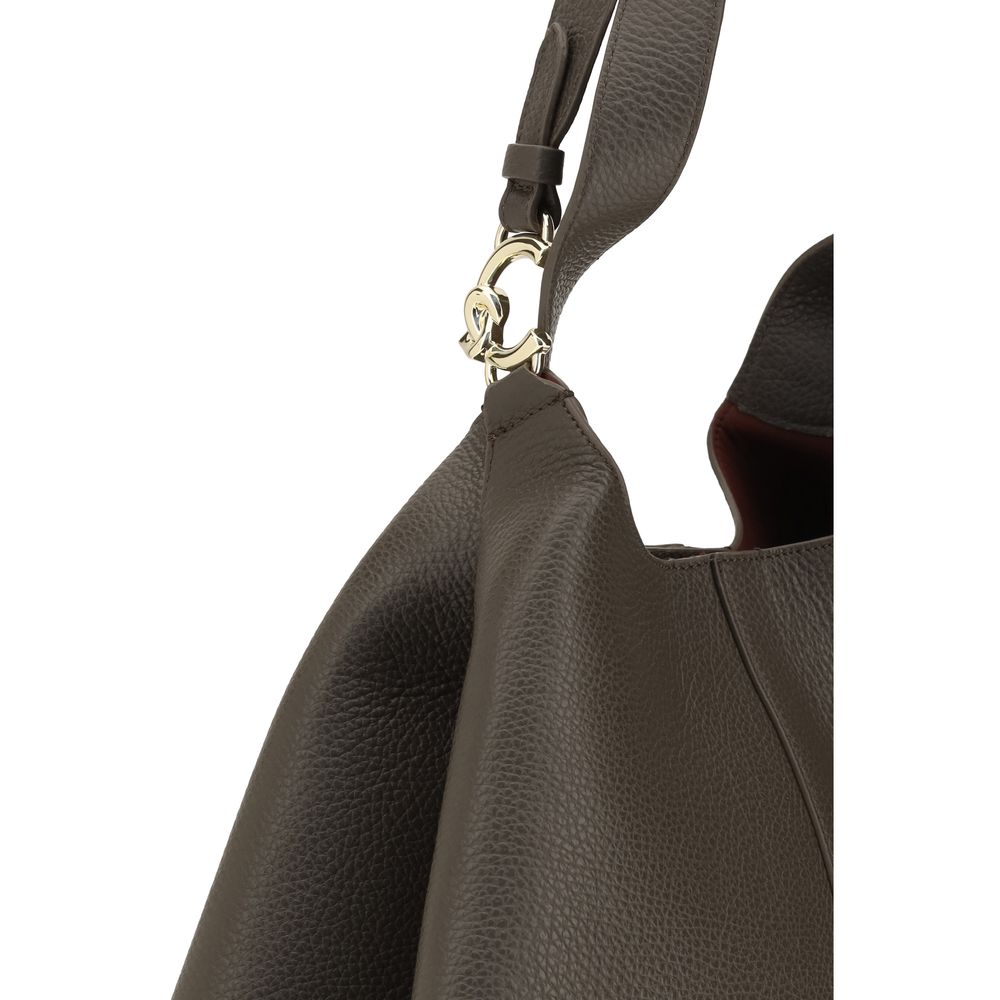 Coccinelle Brown Calf Leather Bos Taurus Shoulder Bag