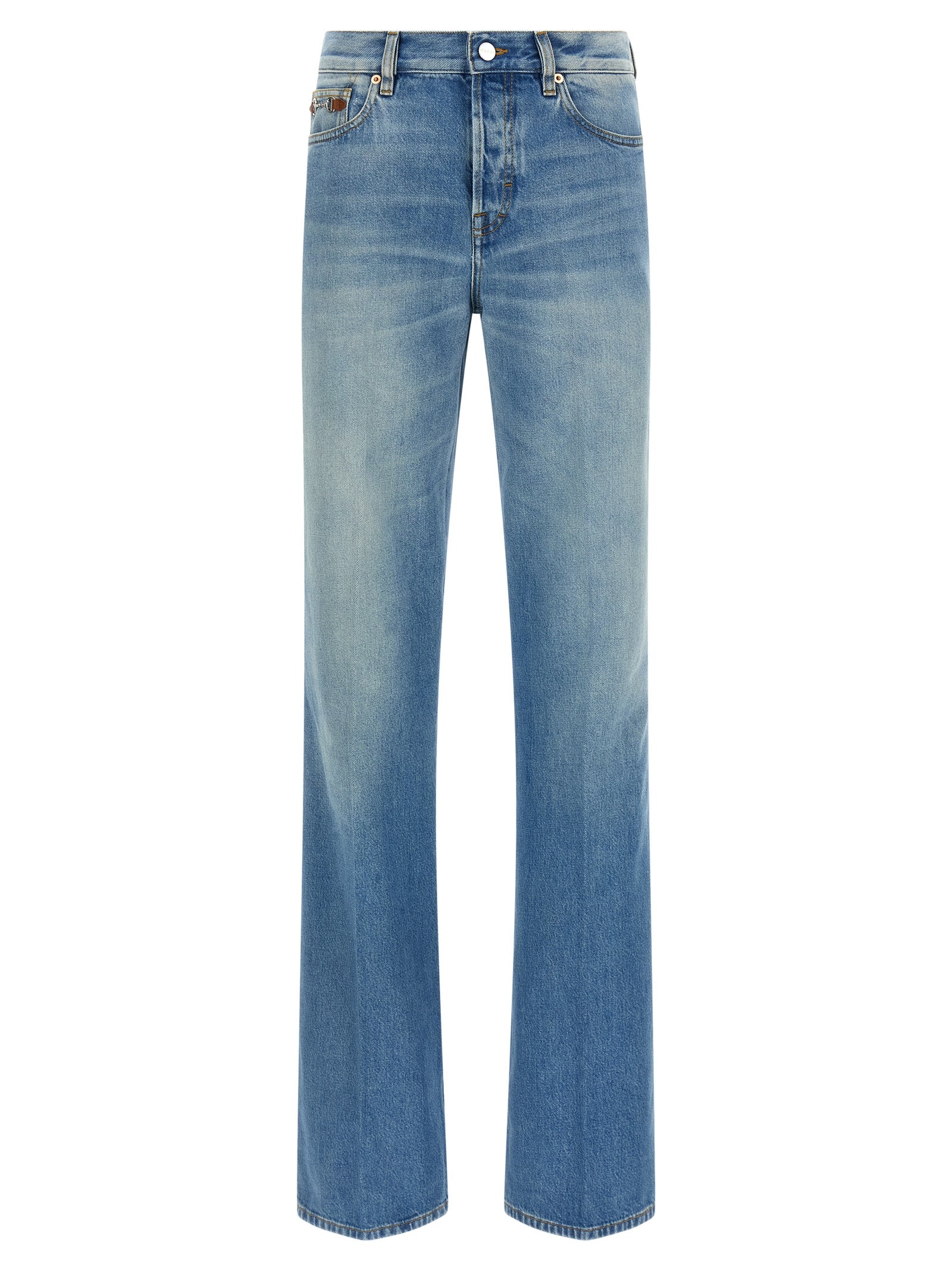 Gucci Blue Cotton Flared Jeans