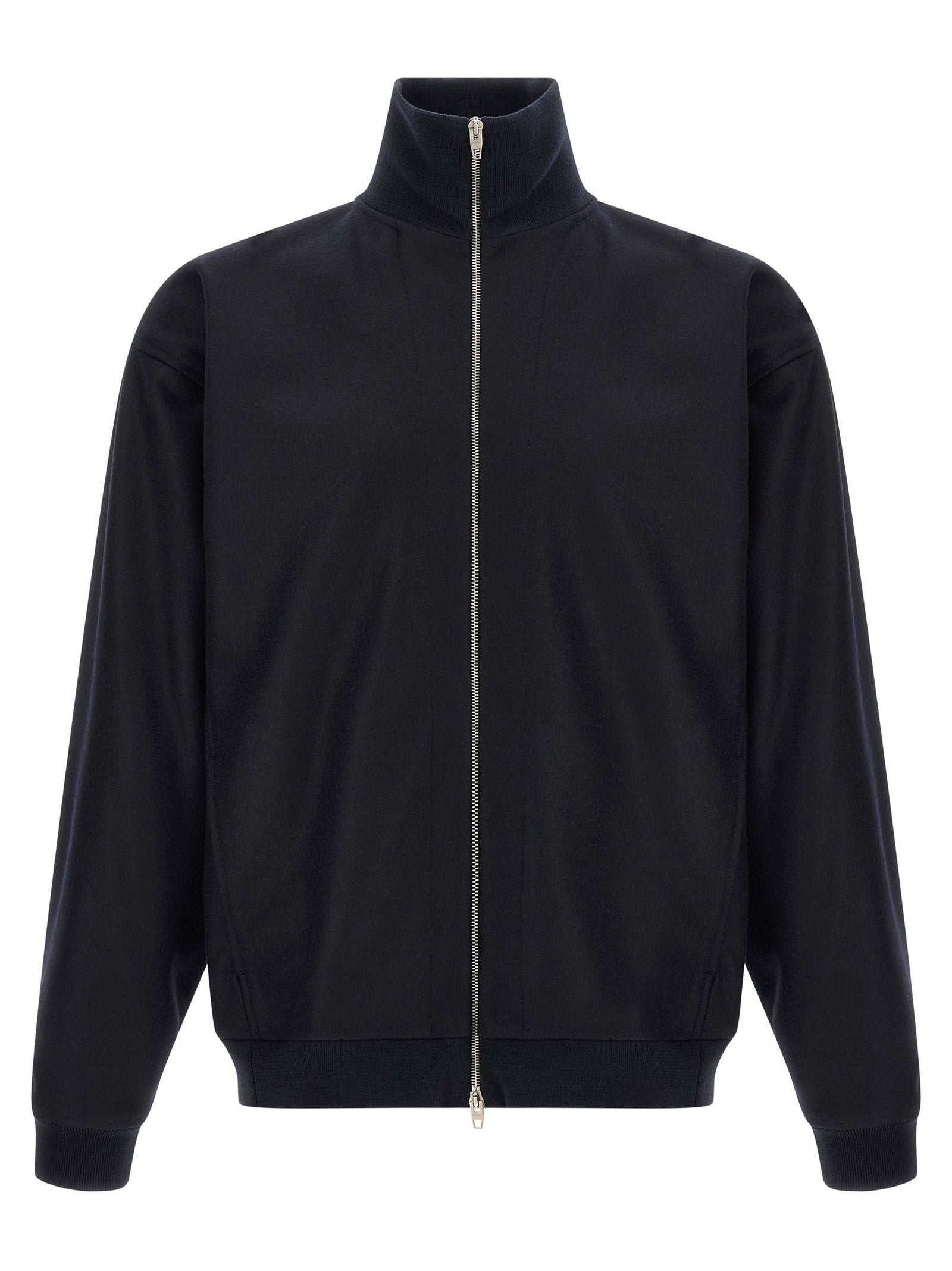 Jil Sander Blue Wool Full-Length Jacket