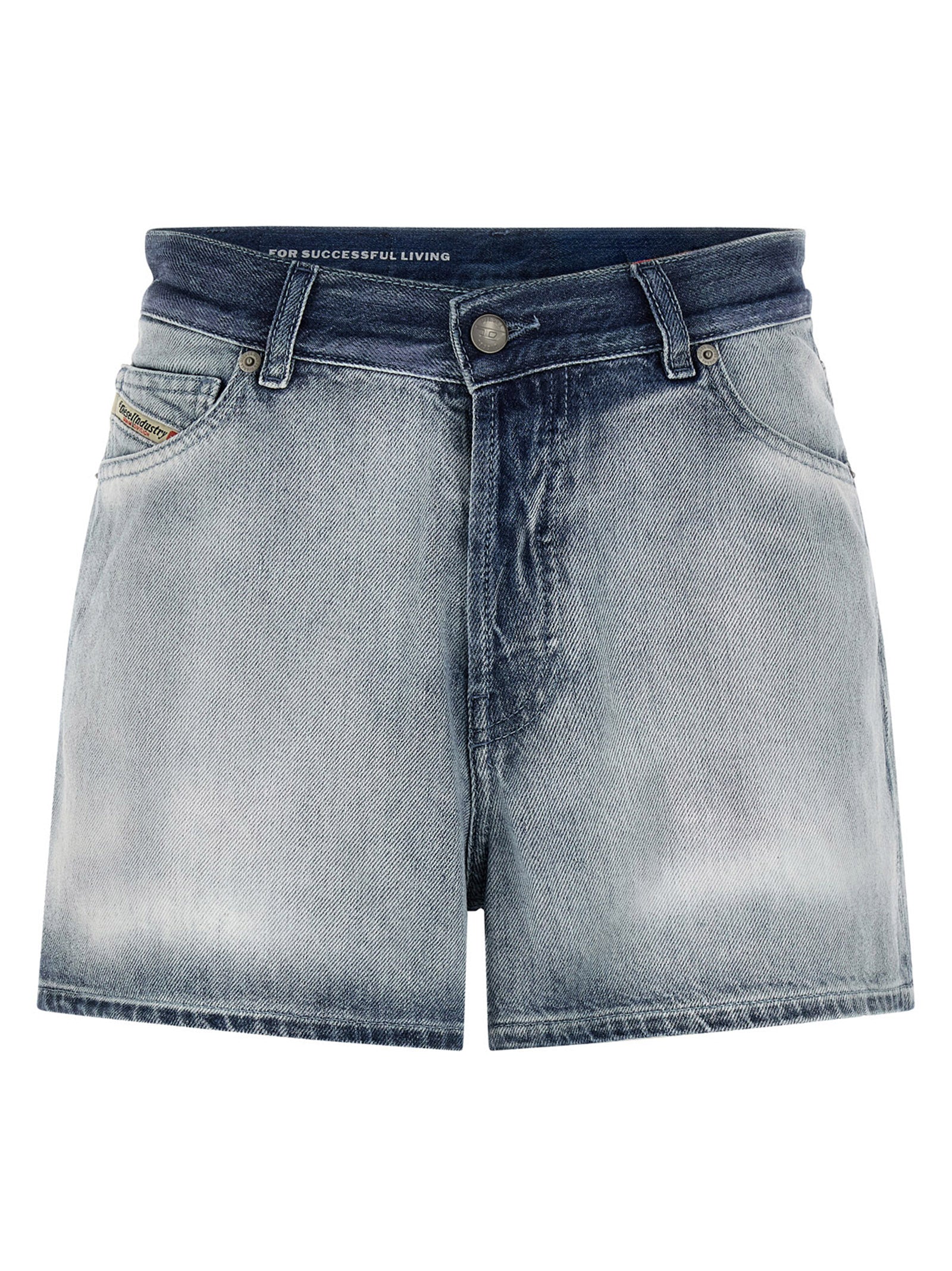Diesel Blue Cotton Bermuda Shorts