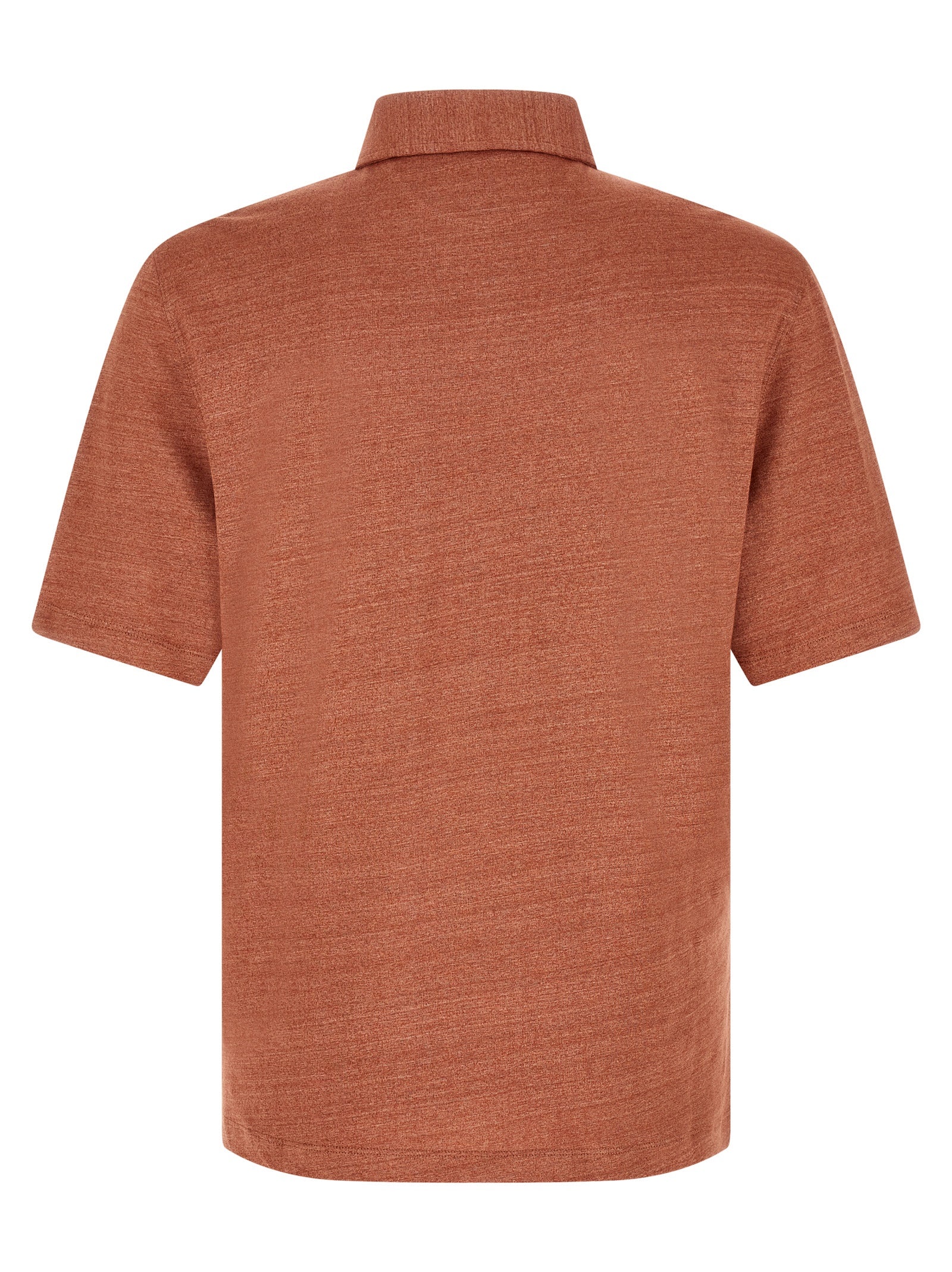 Brunello Cucinelli Orange Linen Polo Shirt