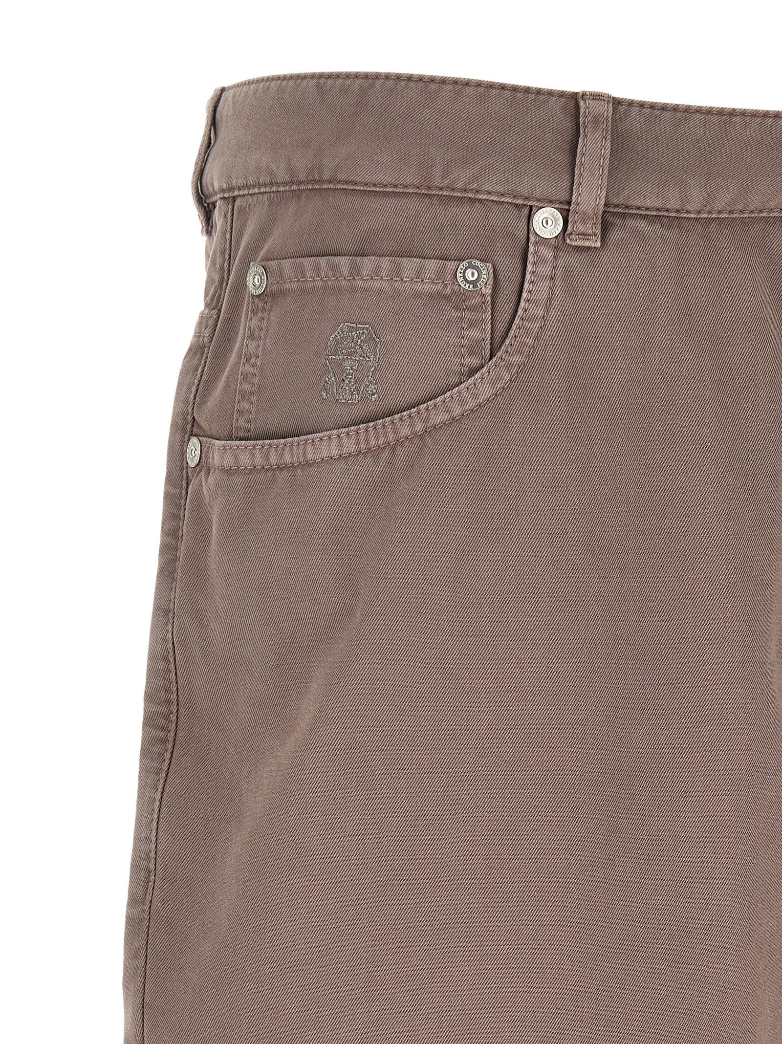Brunello Cucinelli Brown Cotton Casual Pants