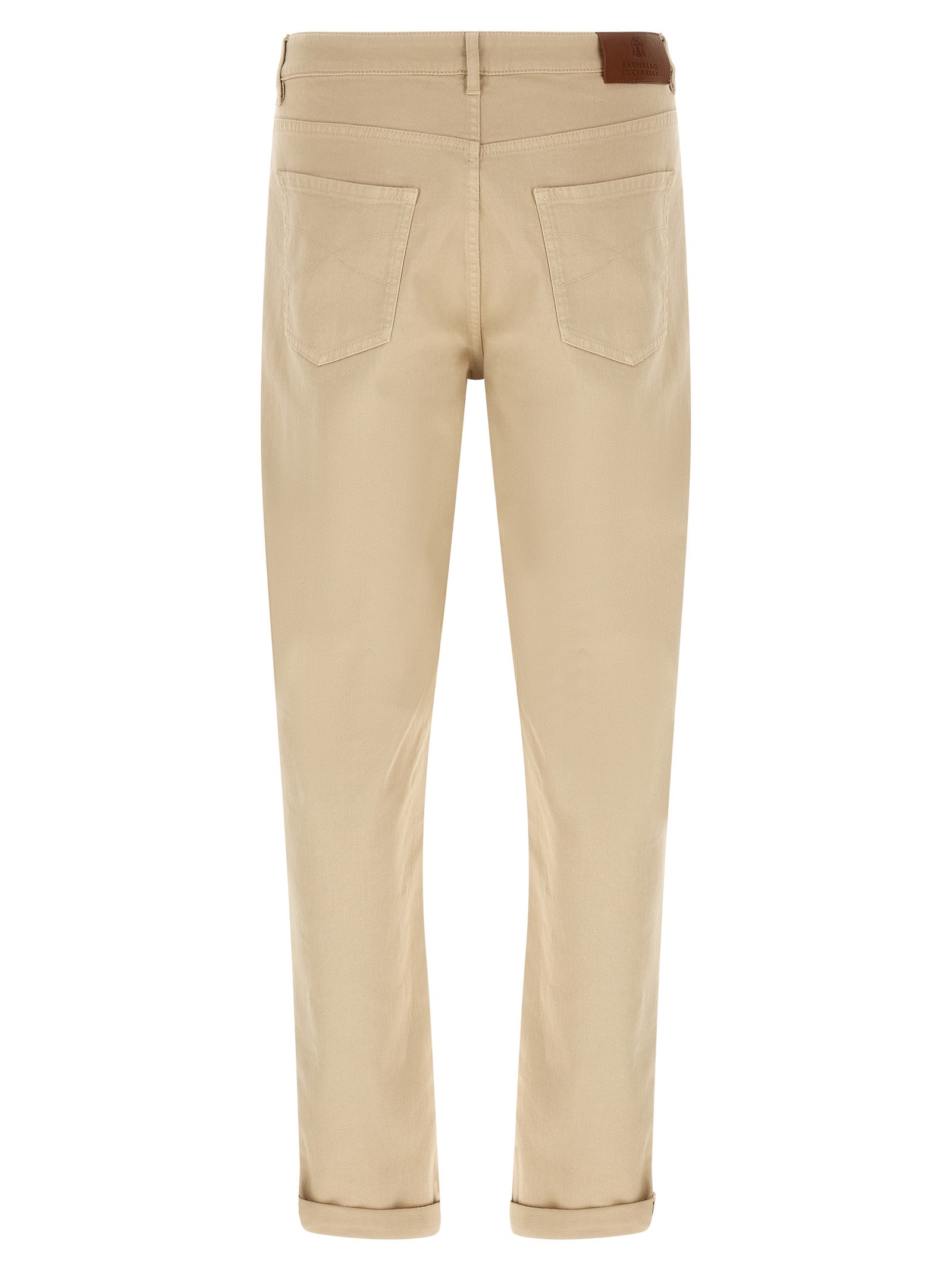 Brunello Cucinelli Beige Cotton Tapered Jeans