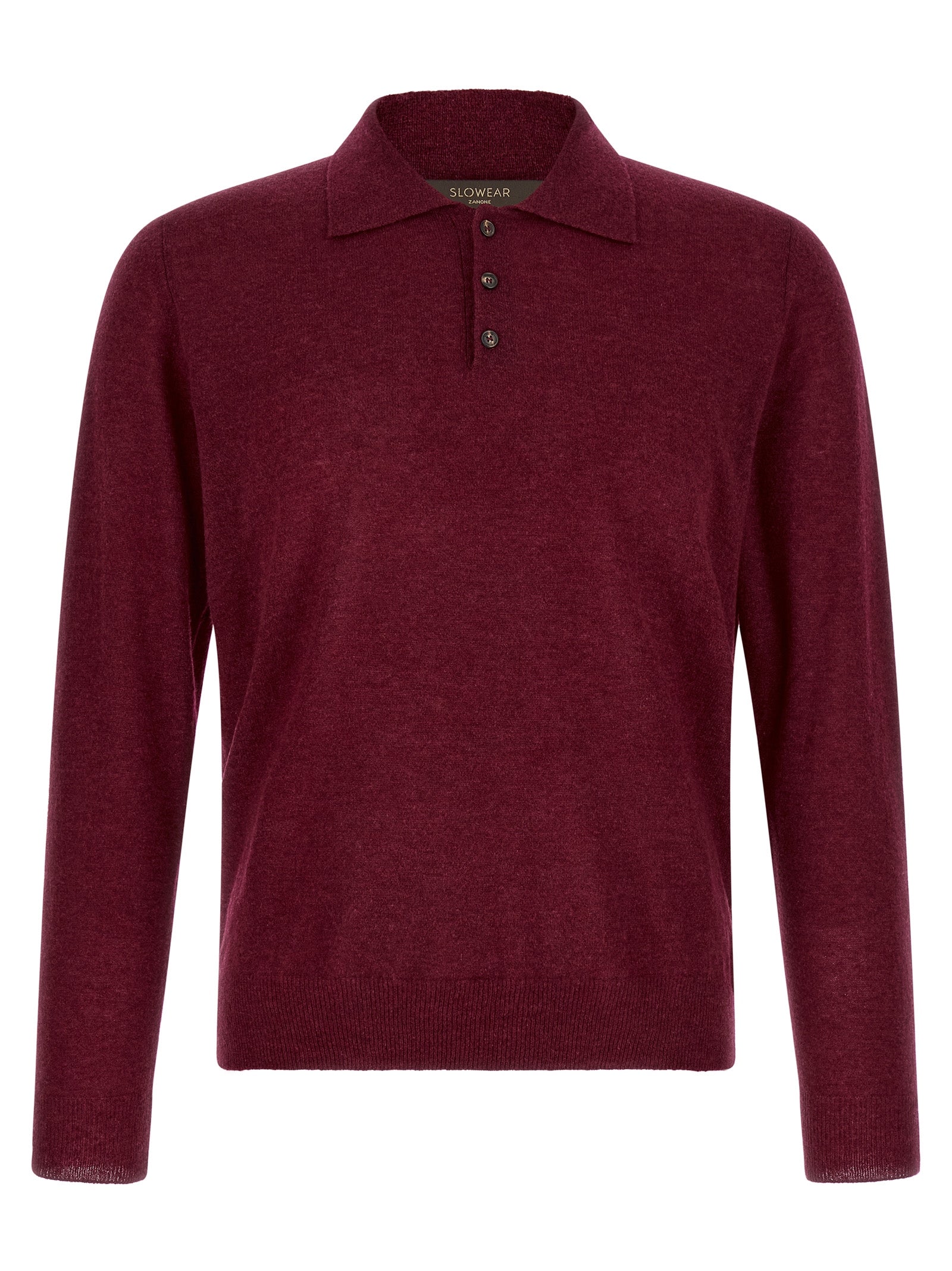 ZANONE Bordeaux Cashmere Polo Shirt