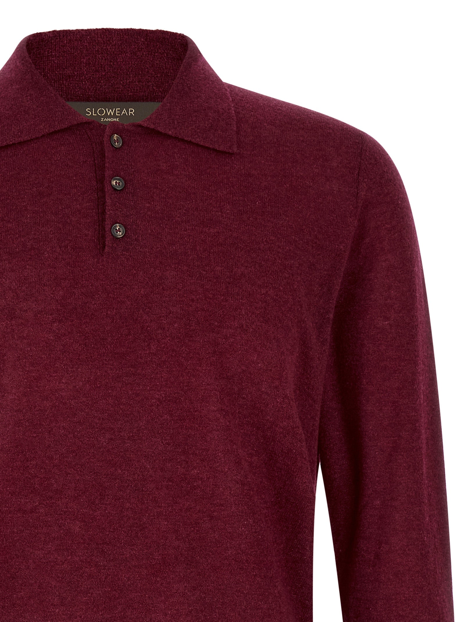 ZANONE Bordeaux Cashmere Polo Shirt