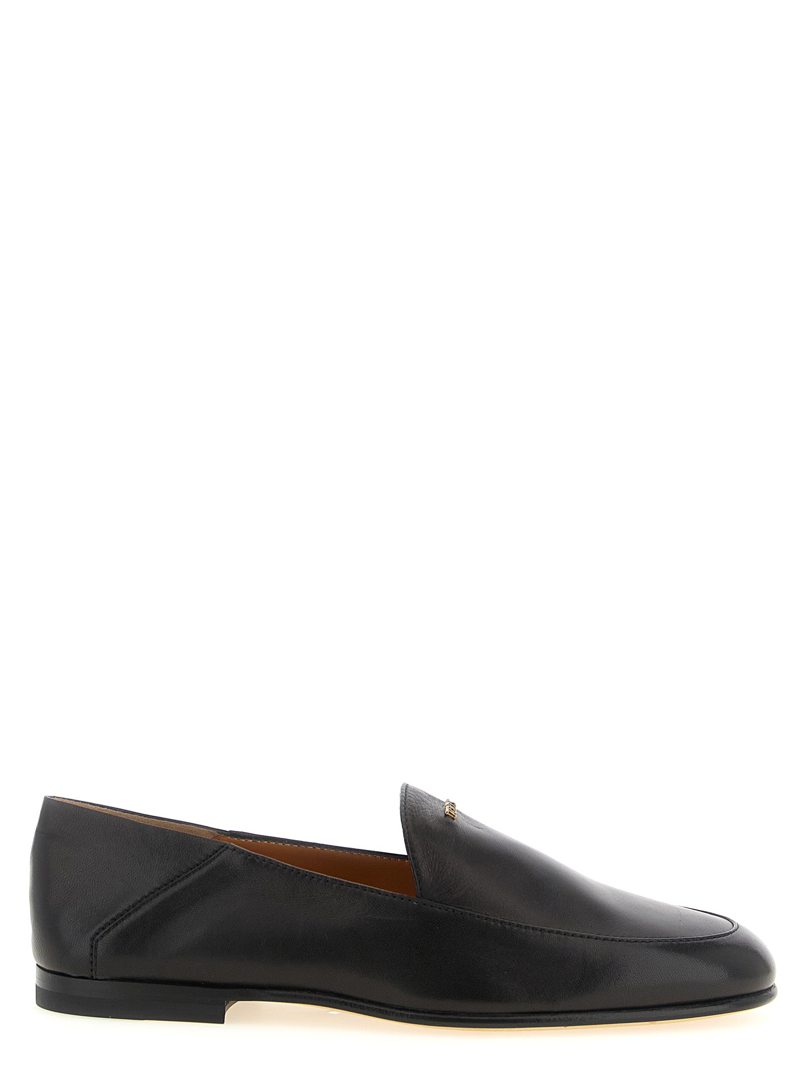 Tod's Black Lamb Leather Slip-On Loafers