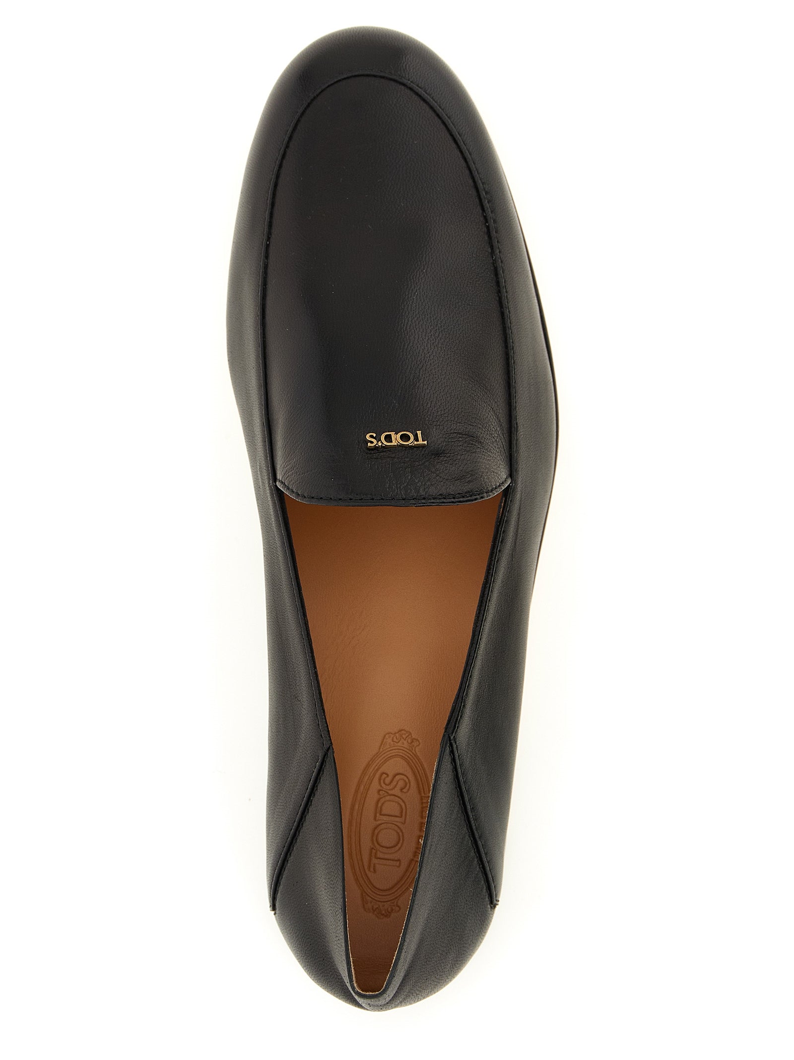 Tod's Black Lamb Leather Slip-On Loafers