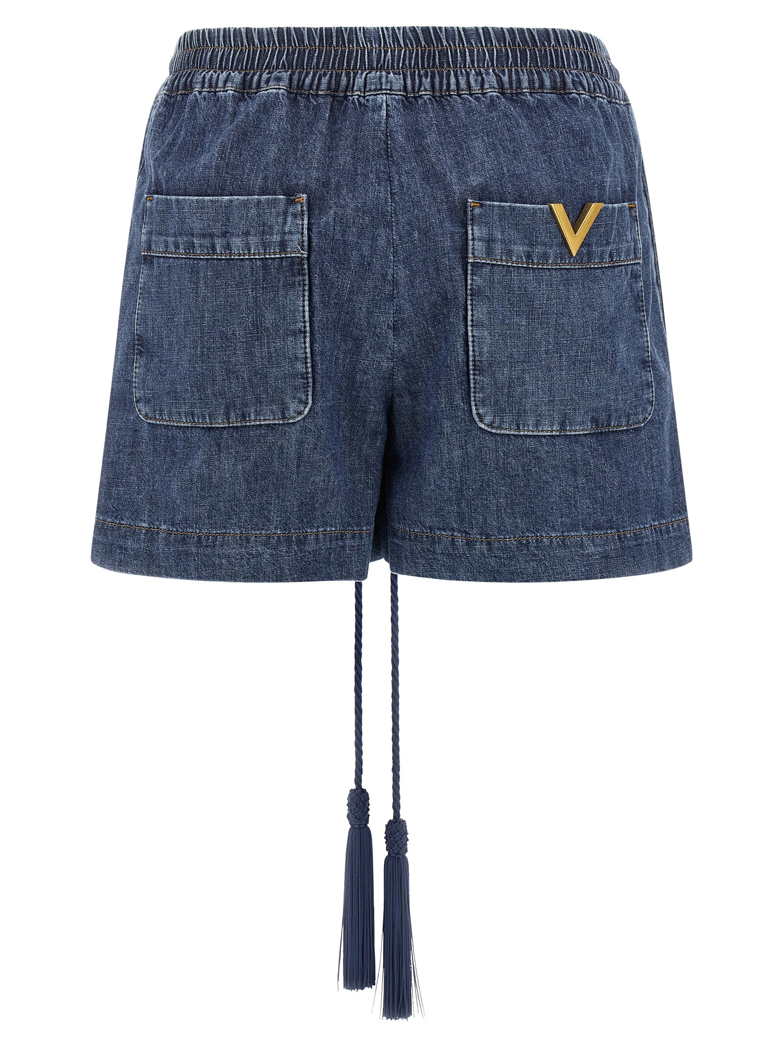 Valentino Garavani Blue Cotton Bermuda Shorts