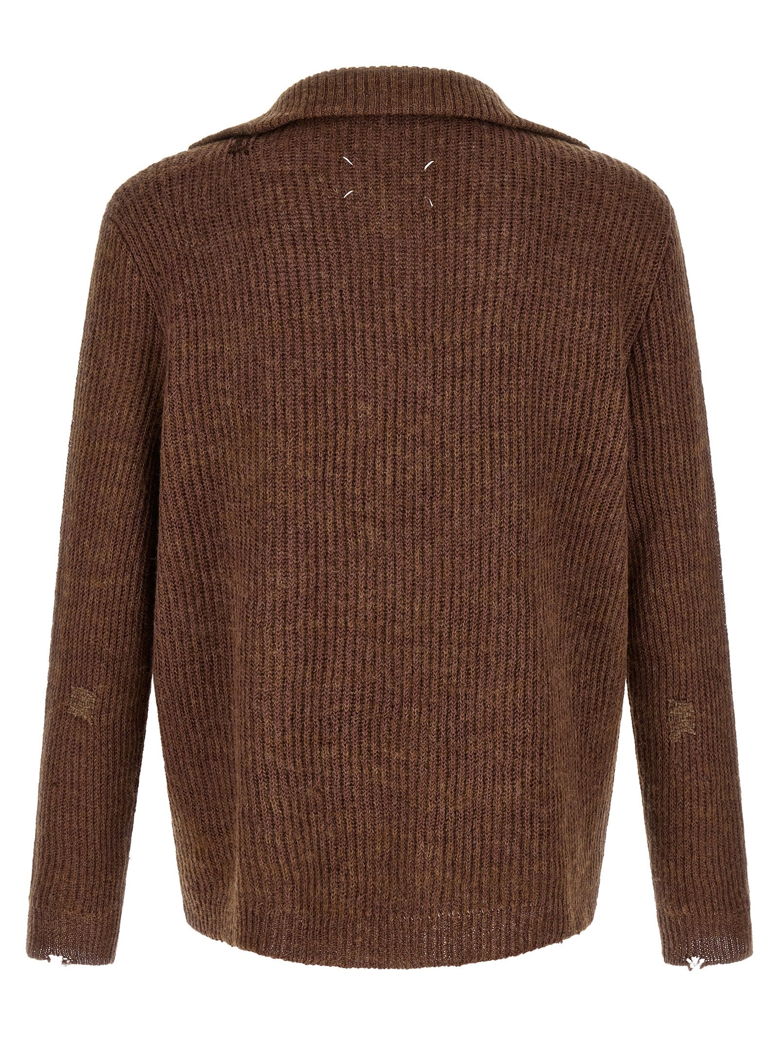 Maison Margiela Brown Linen Cardigan
