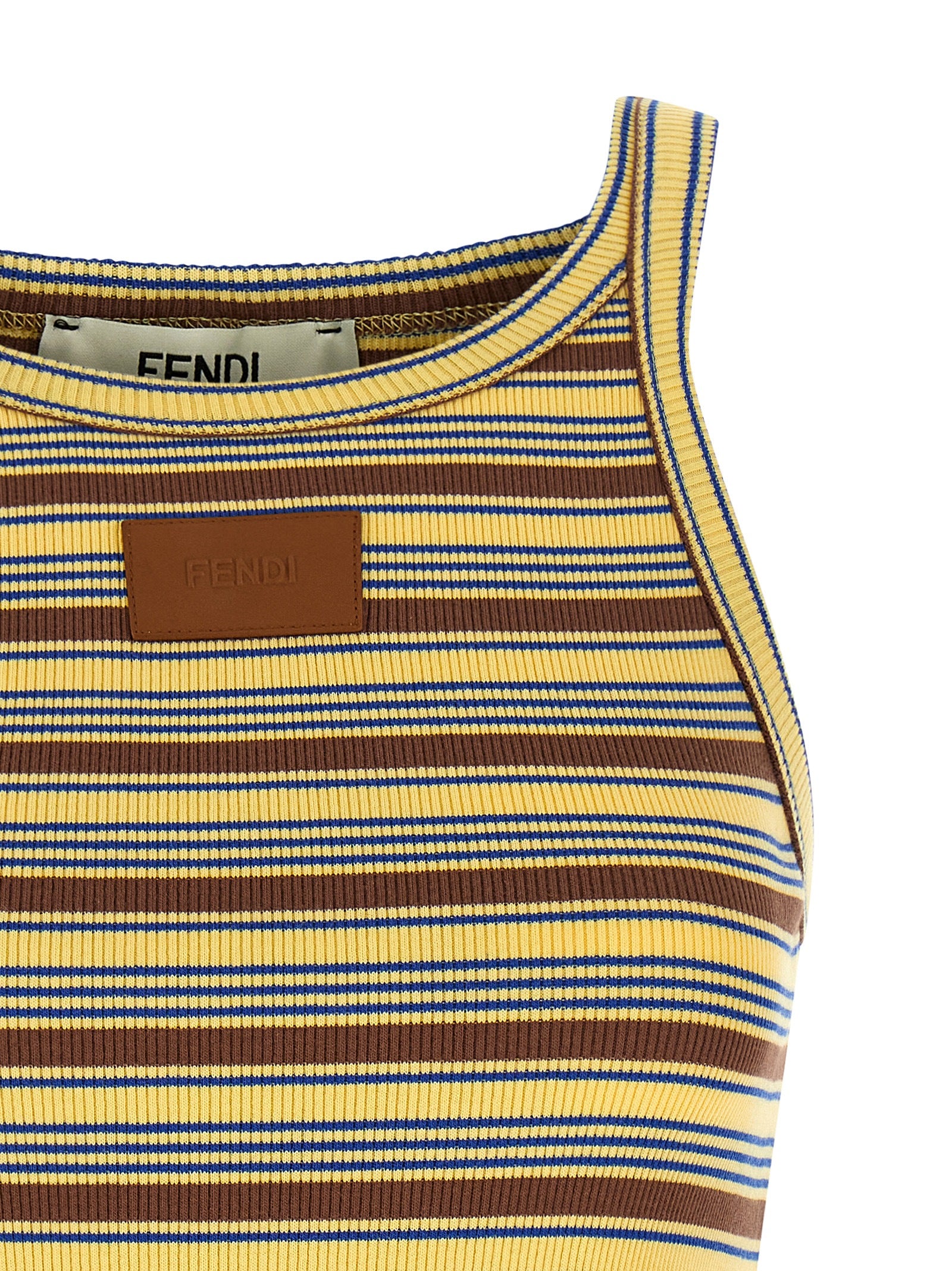 Fendi Multicolor Cotton Sleeveles T-Shirt