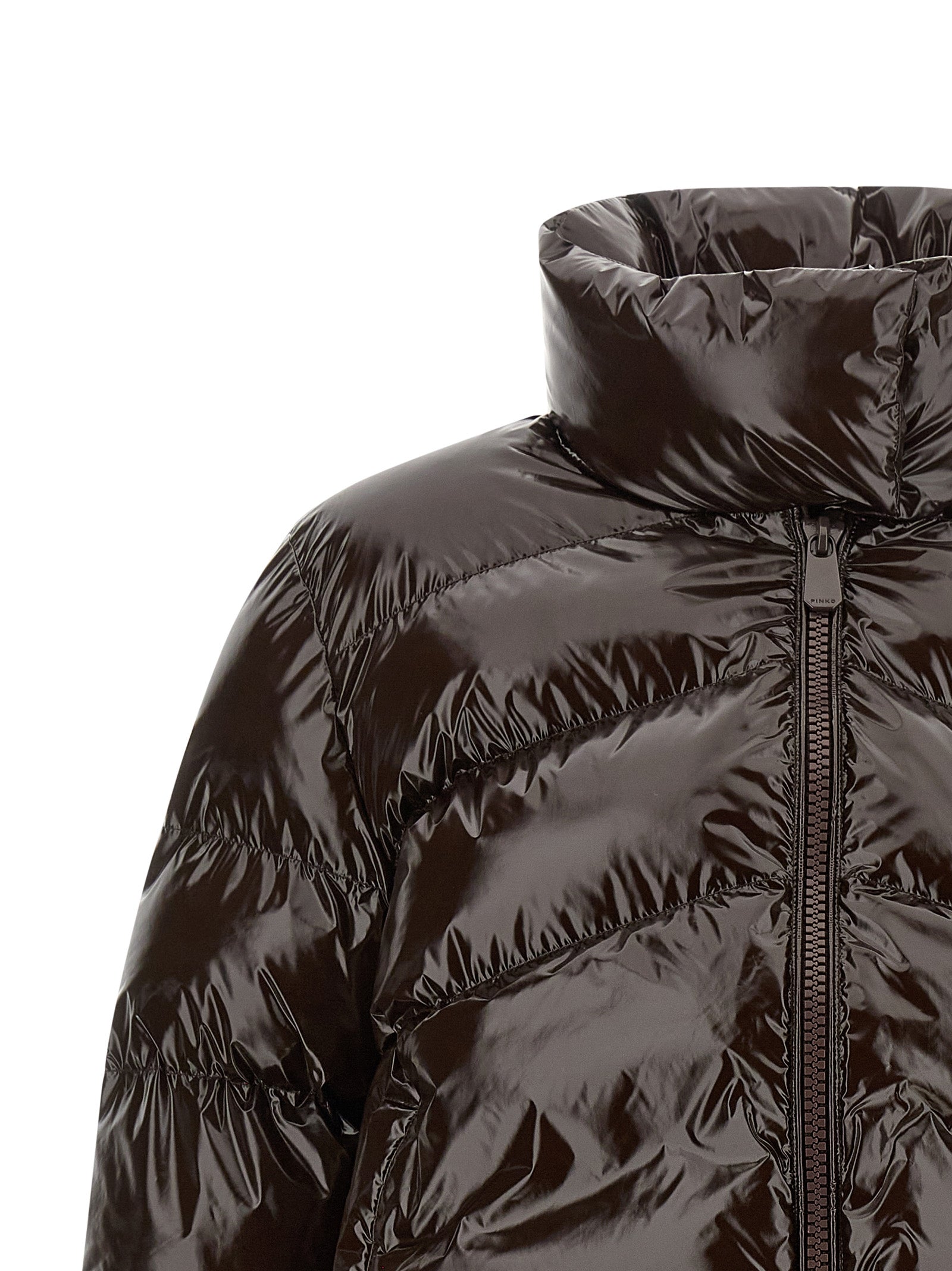 PINKO Brown Polyamide Full-Length Jacket