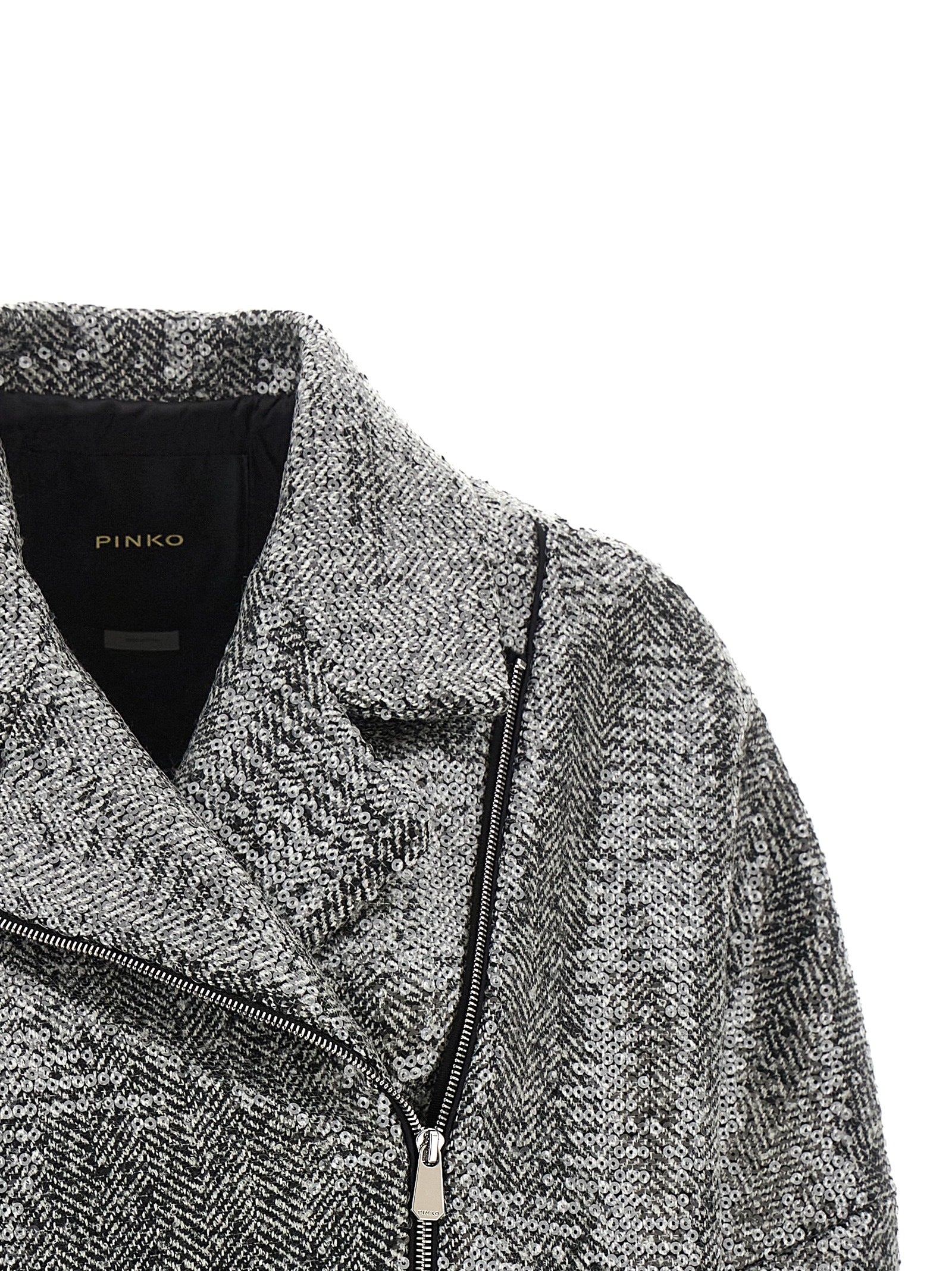 PINKO Silver Polyester Bomber