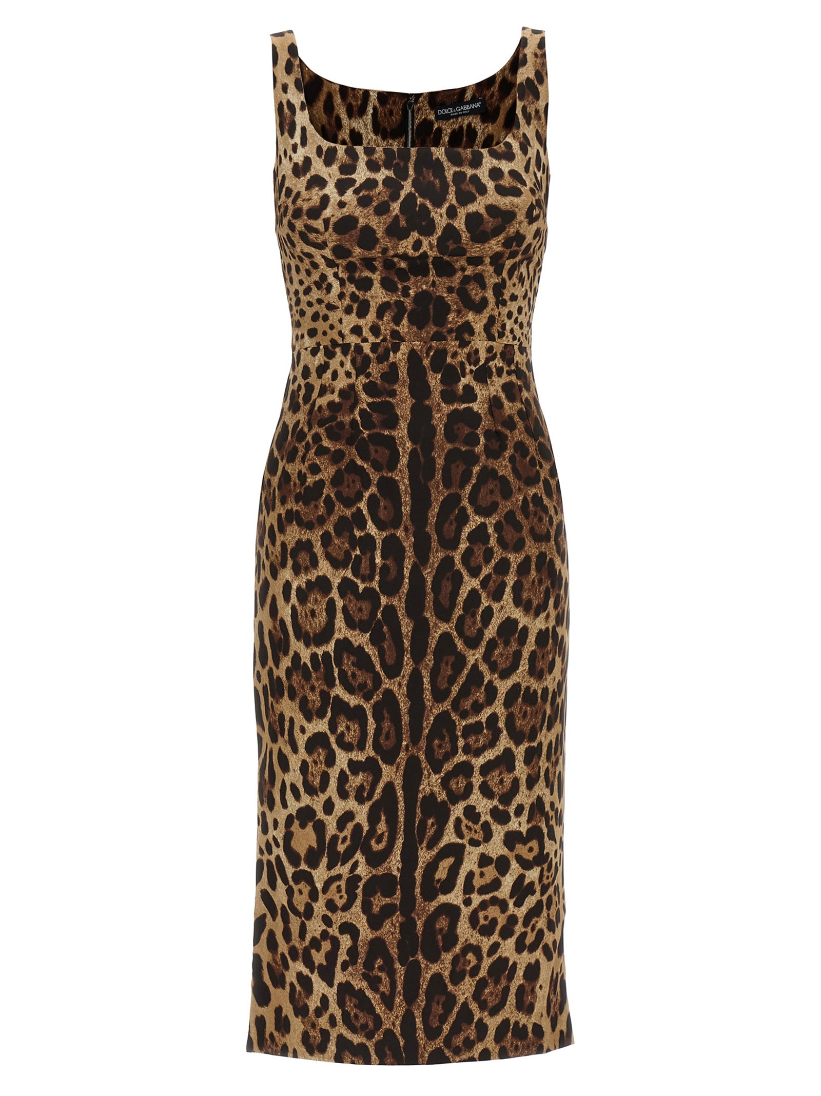 Dolce & Gabbana Brown Silk Midi Dress