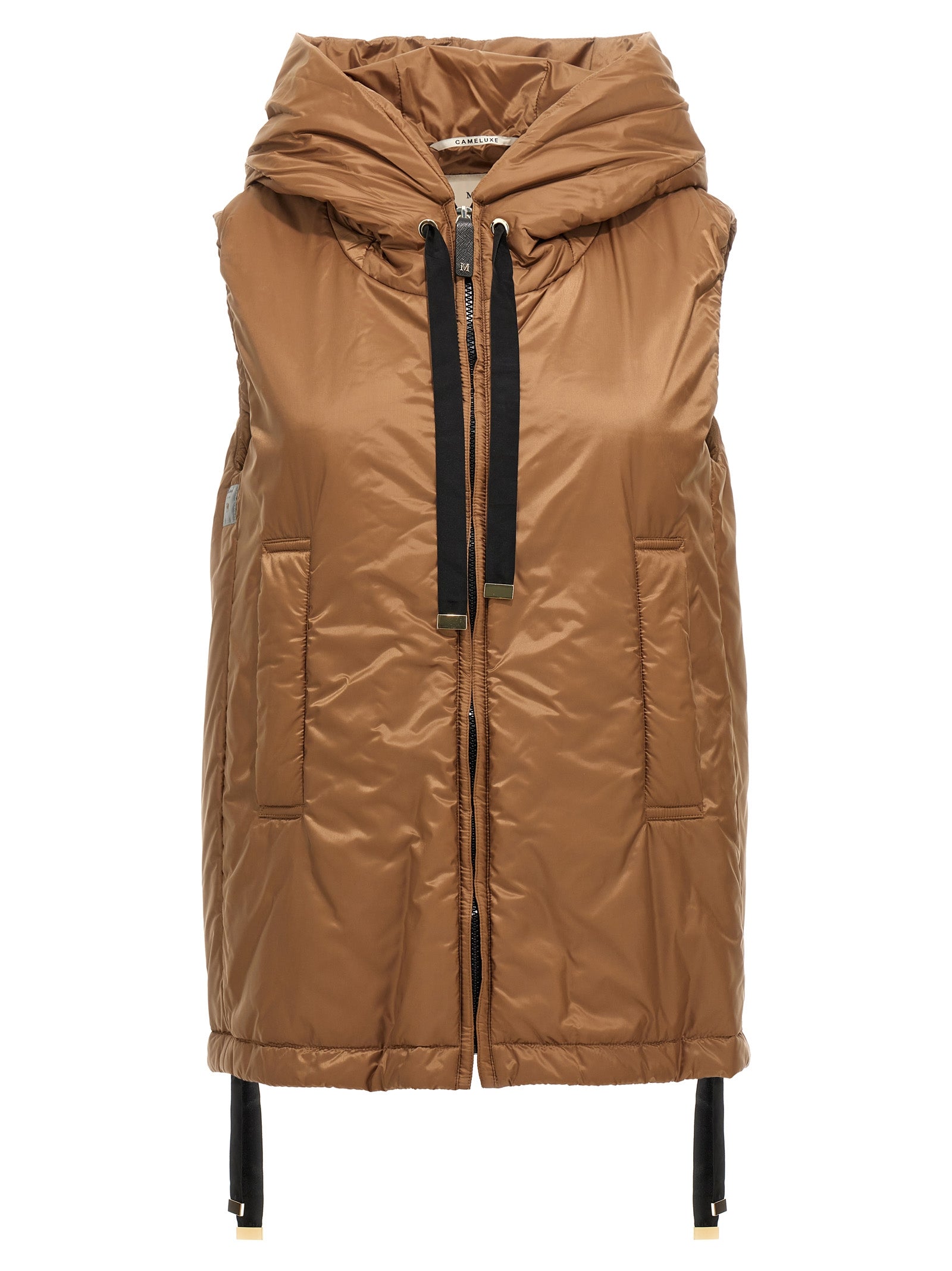 Max Mara Brown Polyester Sleeveless Jacket
