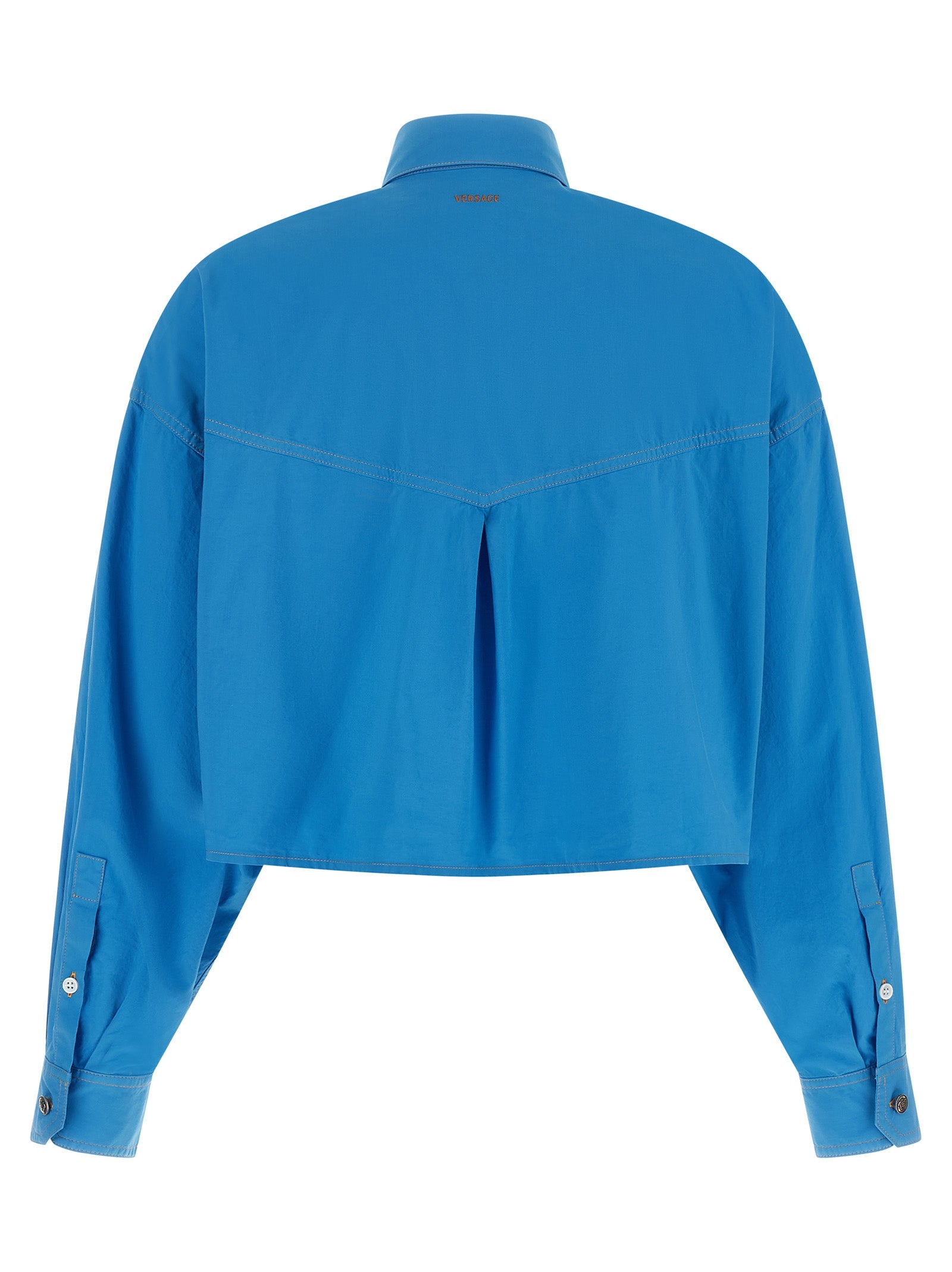Versace Blue Cotton Blouse