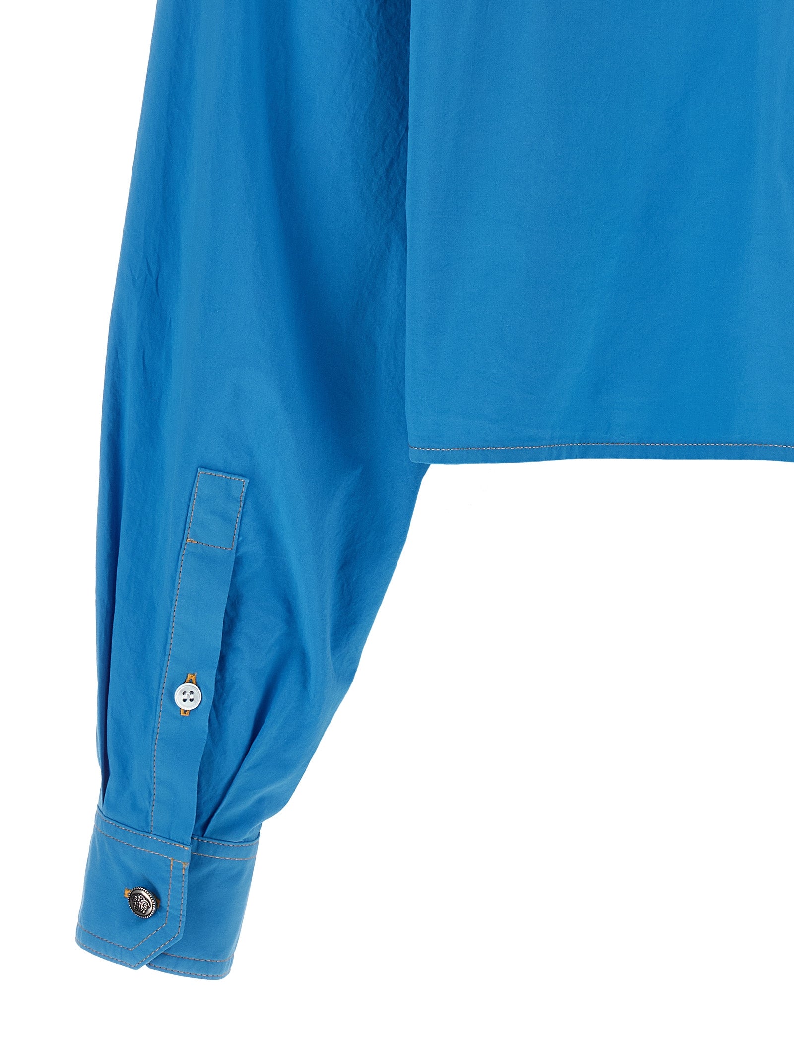 Versace Blue Cotton Blouse