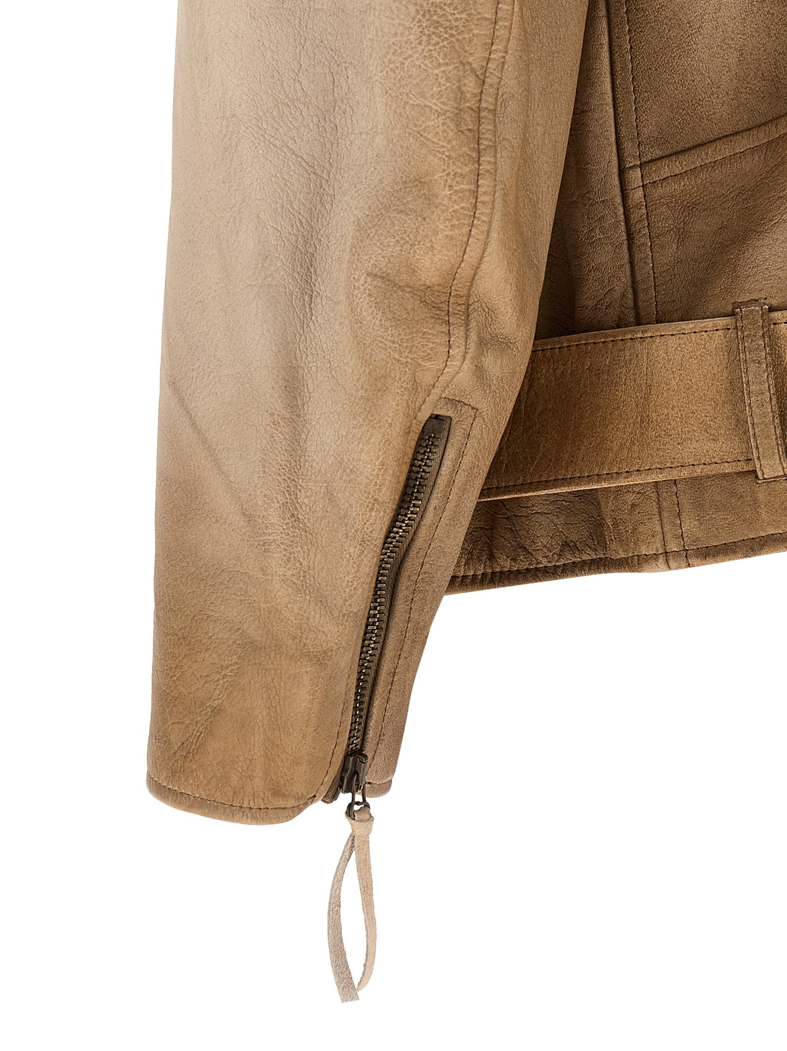 Golden Goose Beige Buffalo Leather Leather Jacket