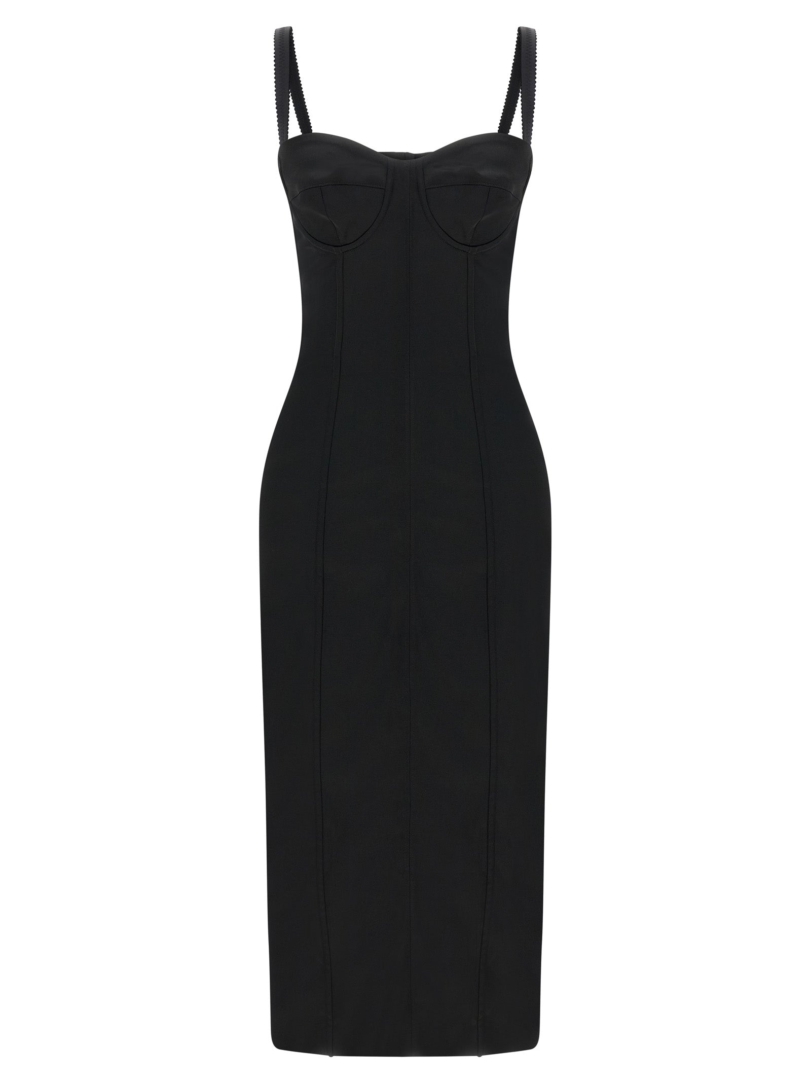 Dolce & Gabbana Black Acetate Midi Dress