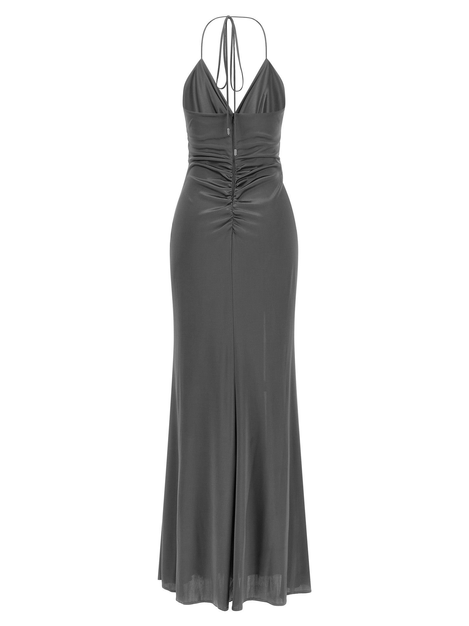 PINKO Gray Acetate Long Dress
