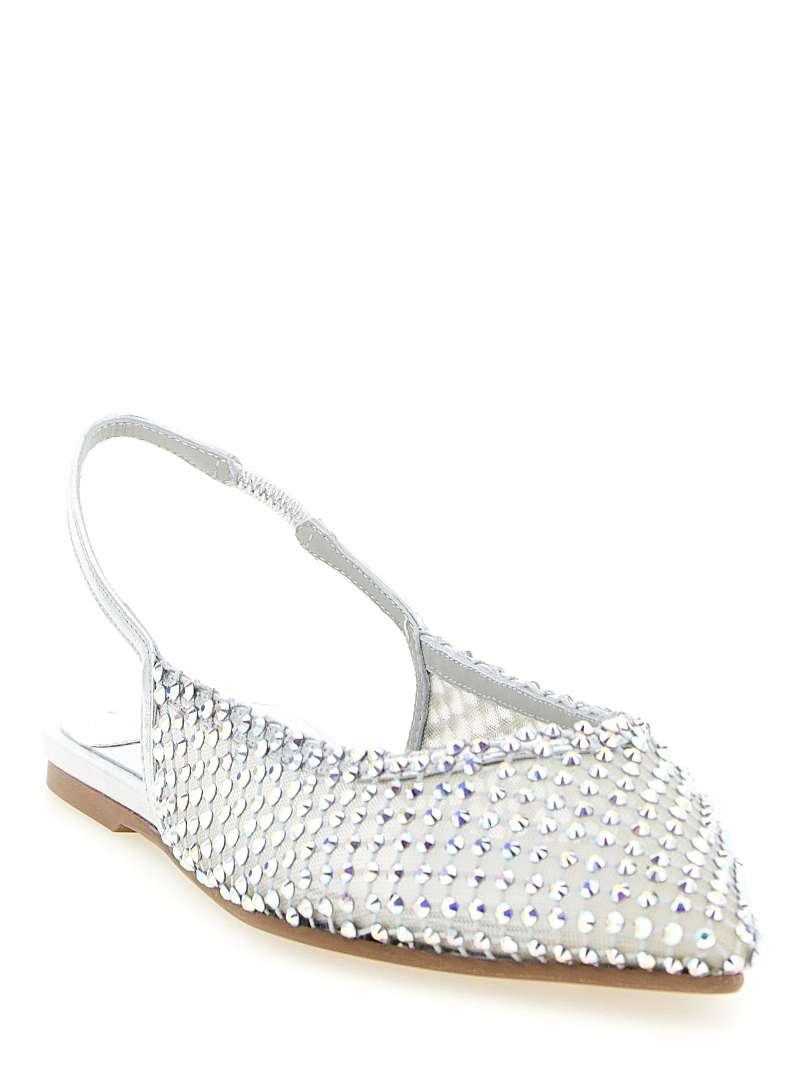 LE SILLA Silver Polyester Ballet Flats