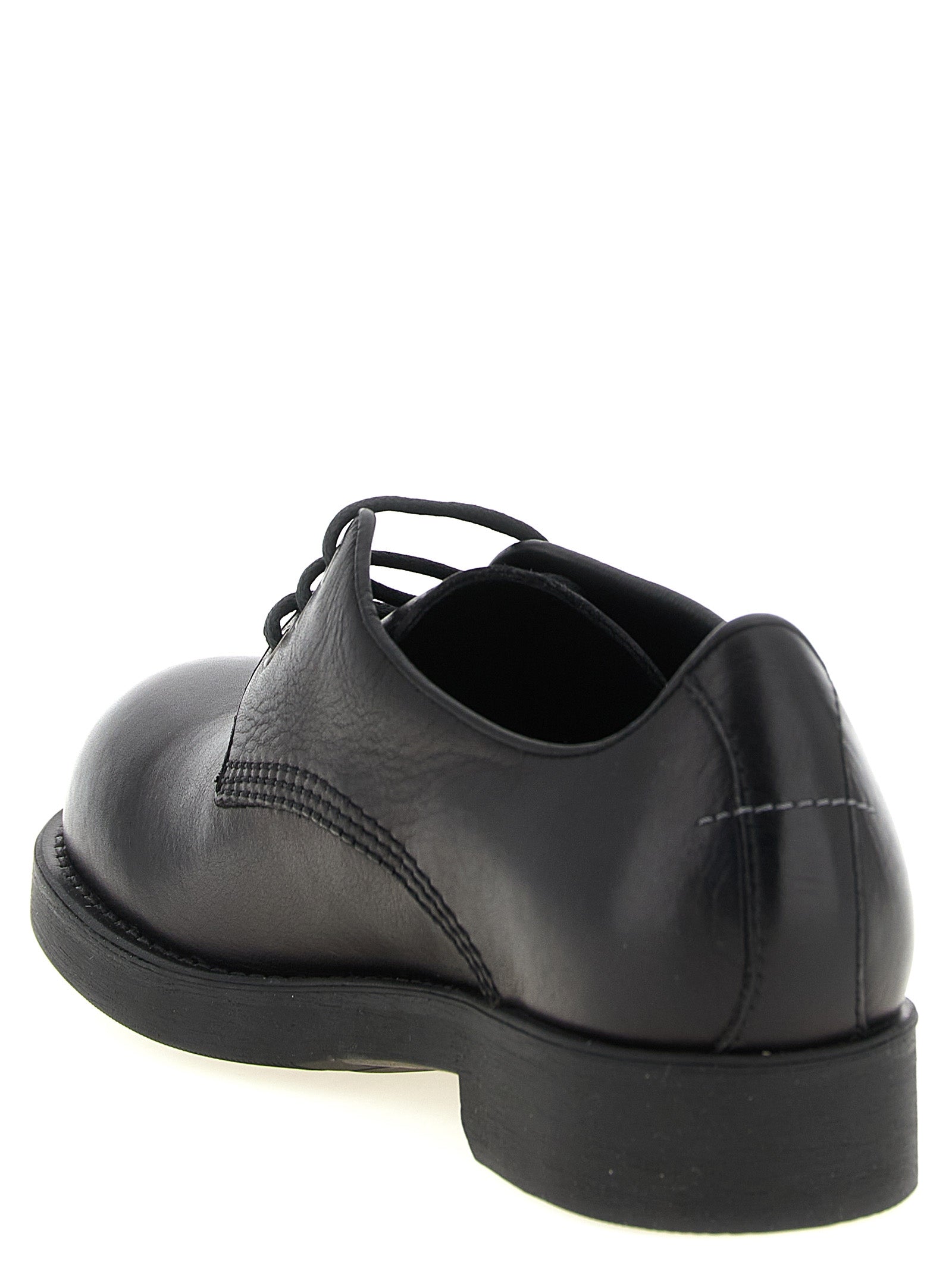 MM6 Maison Margiela Black Cowhide Oxfords And Derbies