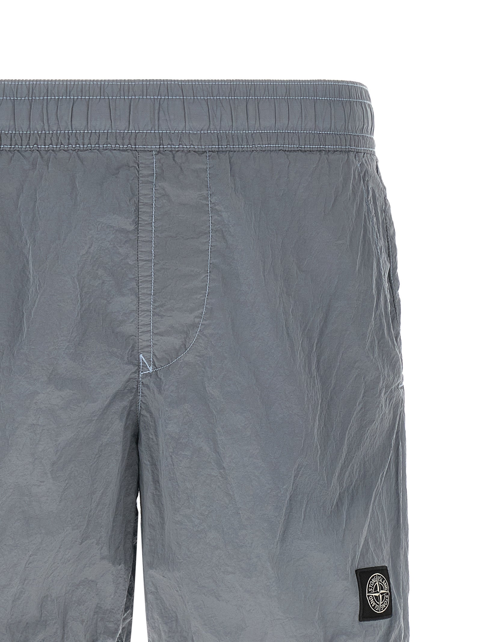 Stone Island Gray Polyamide Swim Shorts