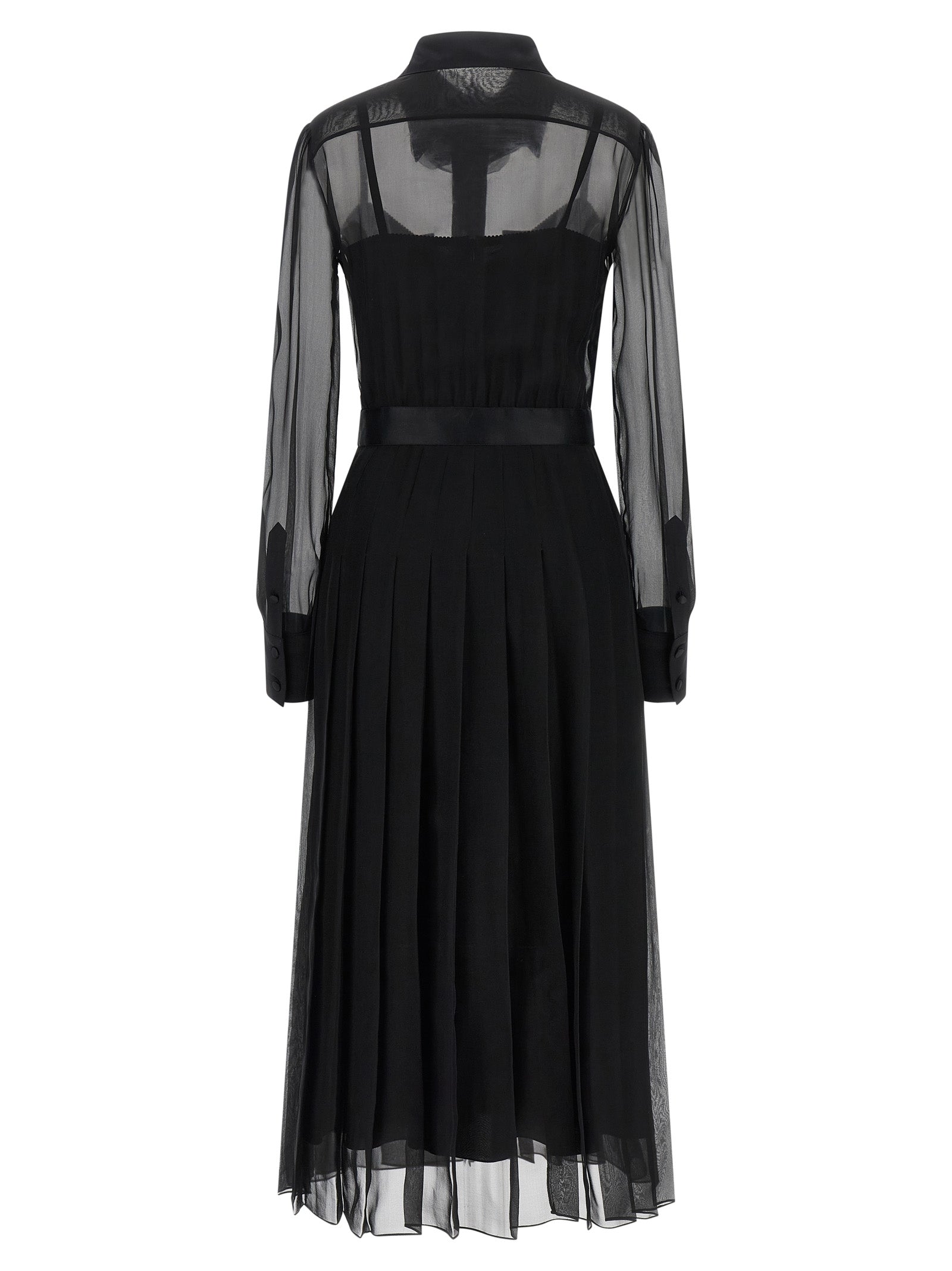 Dolce & Gabbana Black Silk Midi Dress