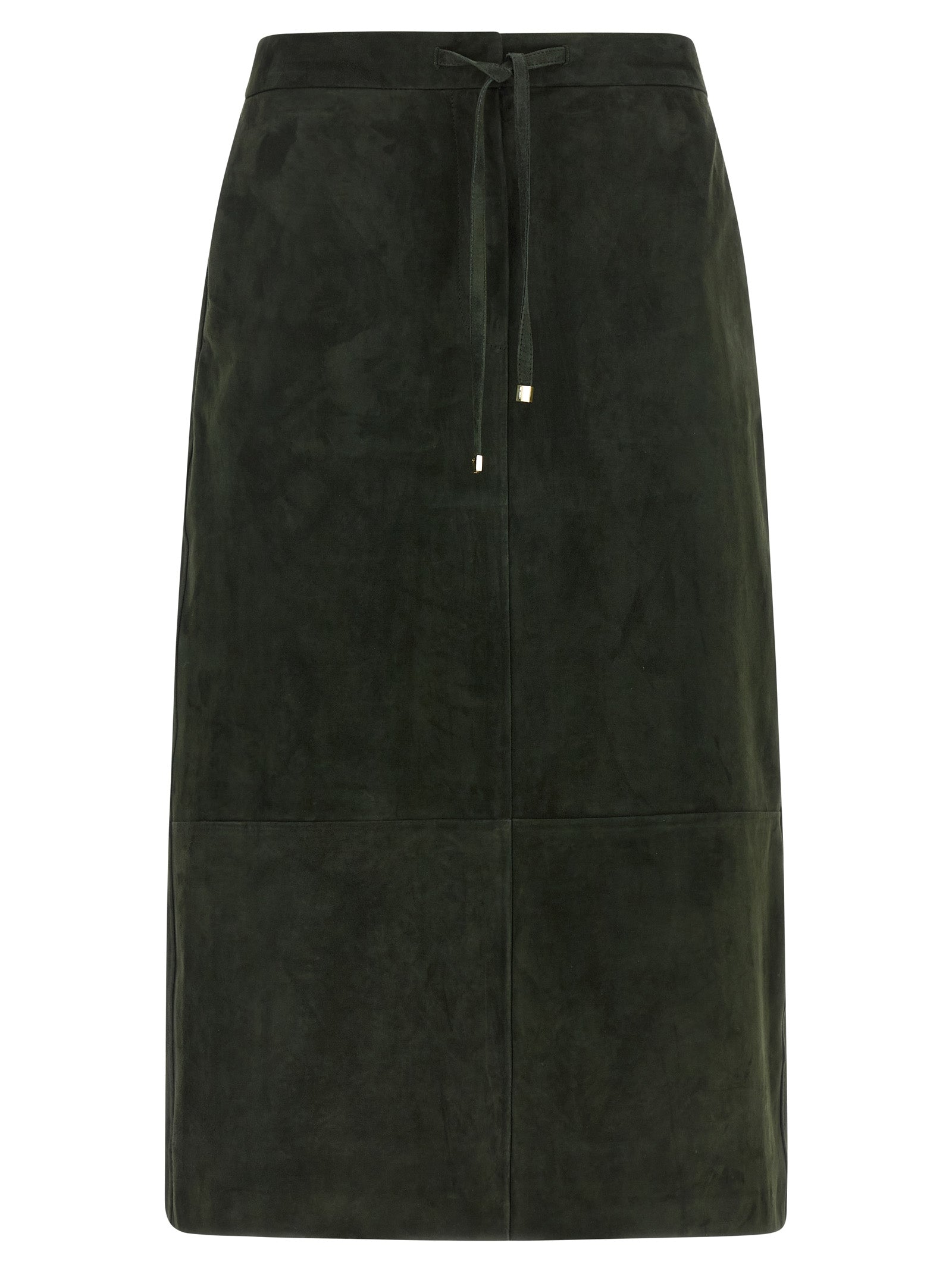 'S Max Mara Bicolor Lamb Leather Midi Skirt
