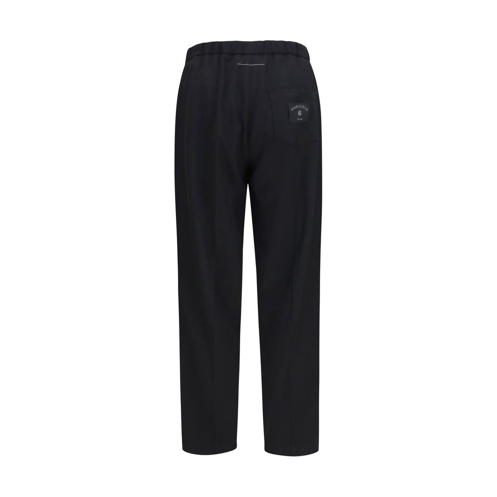 MM6 Black Polyester Casual Pants