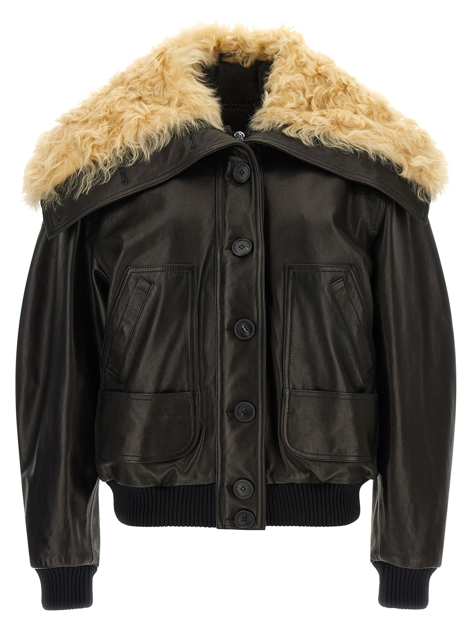 The Attico Black Lamb Leather Leather Jacket