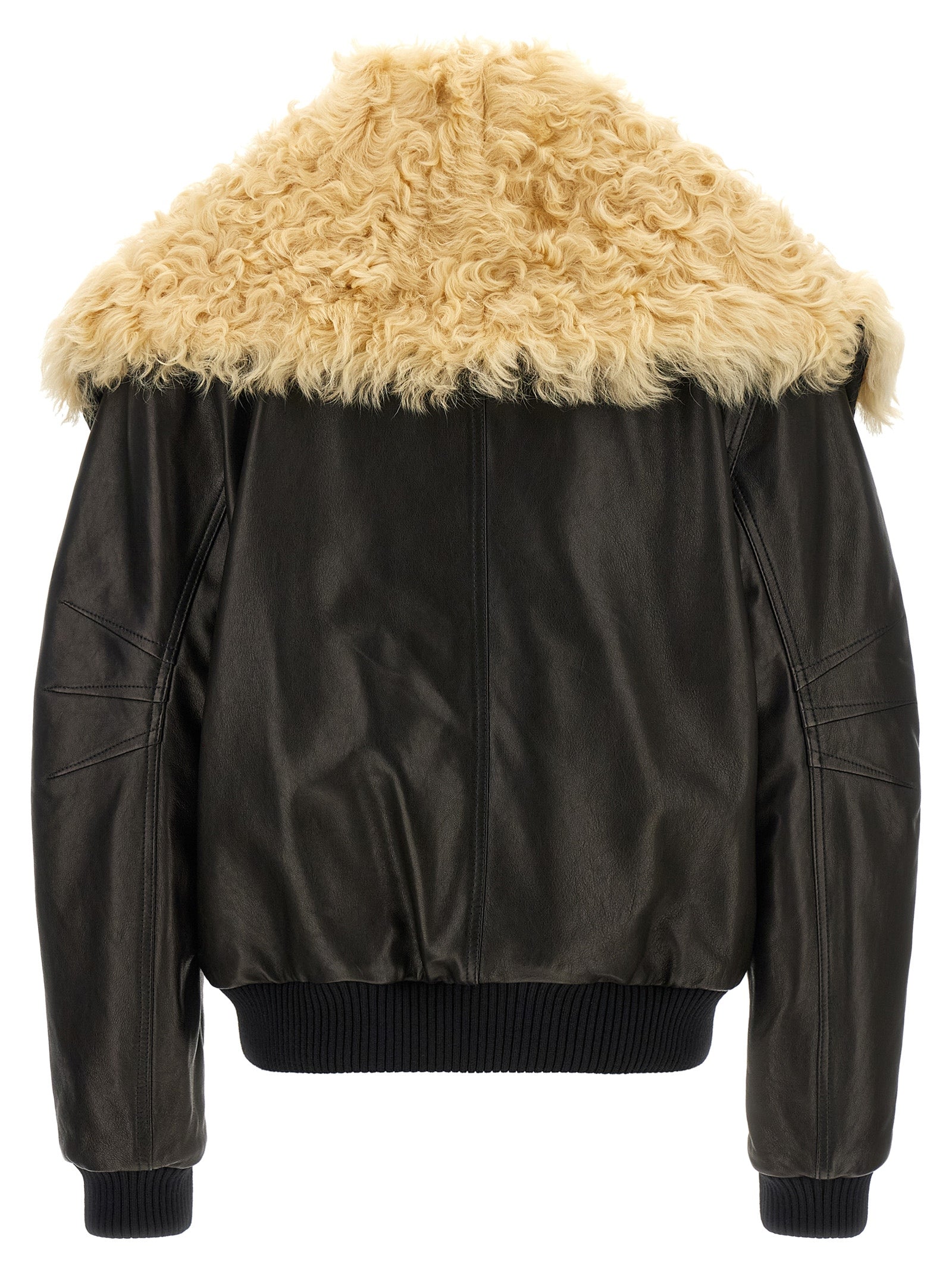 The Attico Black Lamb Leather Leather Jacket
