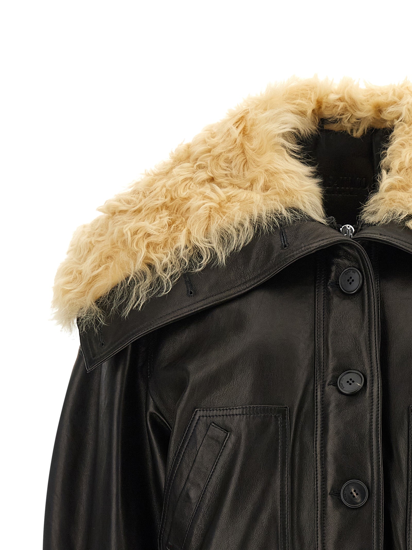 The Attico Black Lamb Leather Leather Jacket