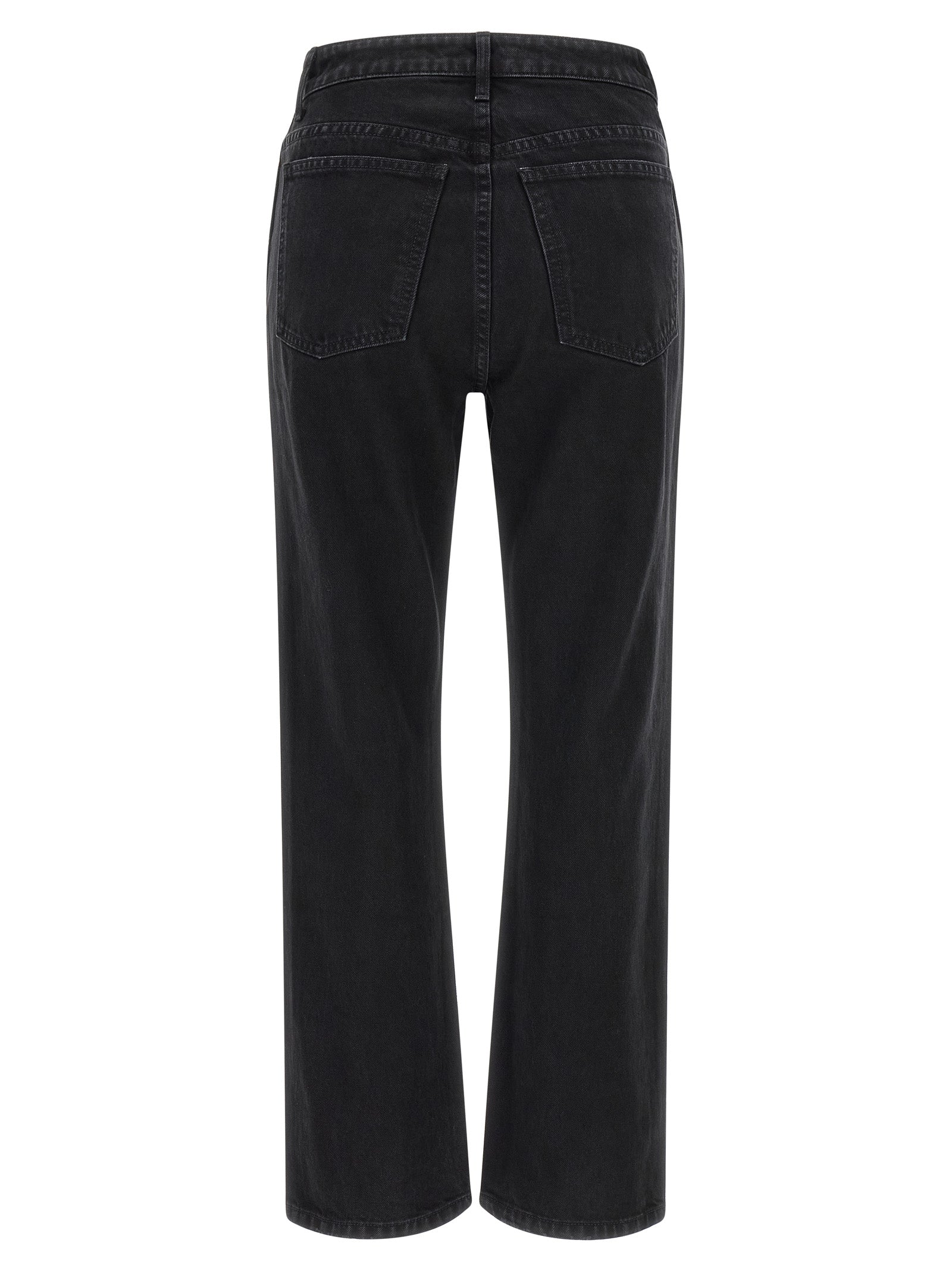 Khaite Black Cotton Flared Jeans