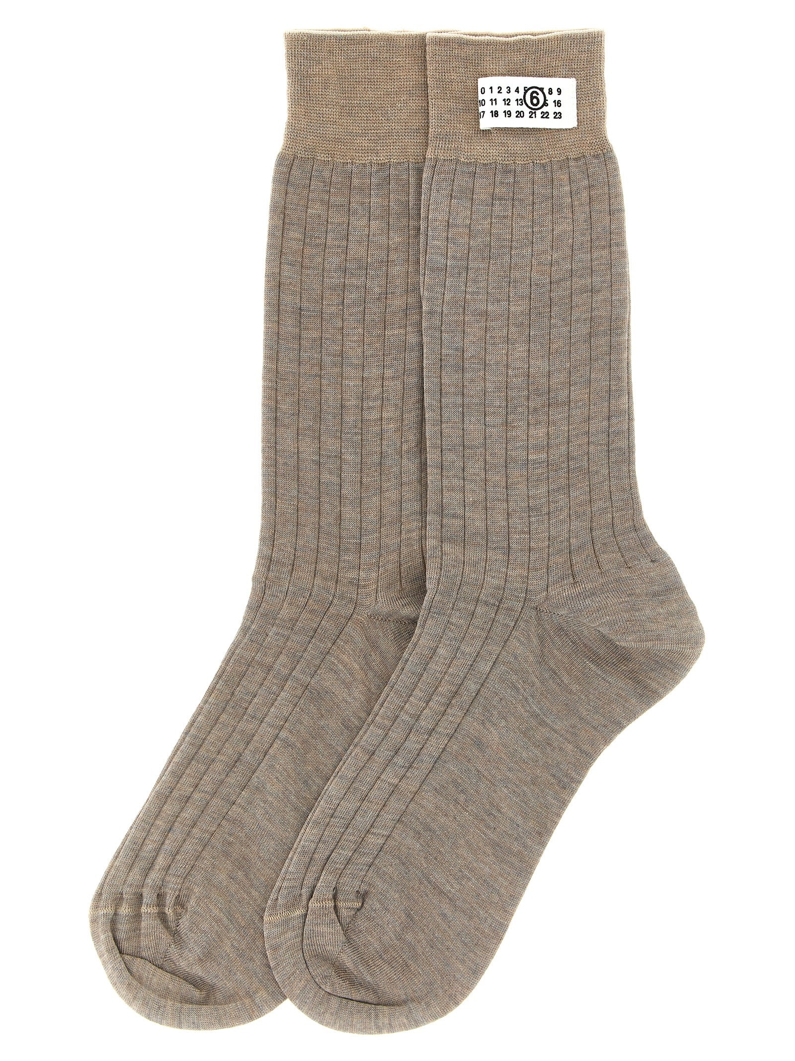 MM6 Maison Margiela Beige Wool Socks