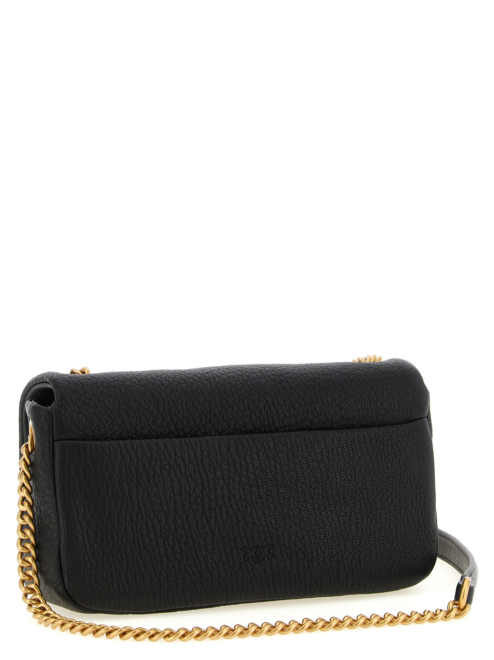 PINKO Black Lamb Leather Shoulder Bag