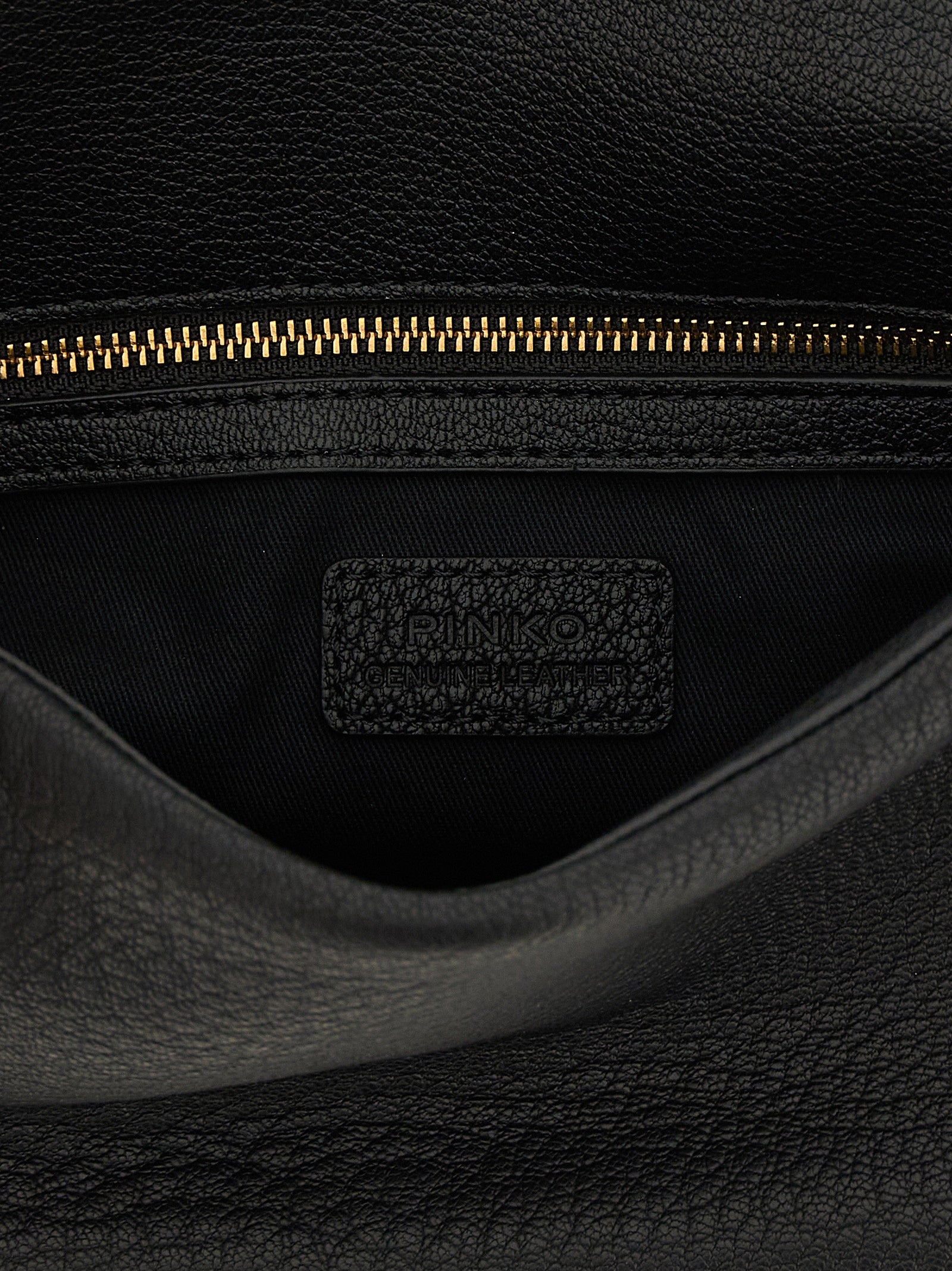 PINKO Black Lamb Leather Shoulder Bag