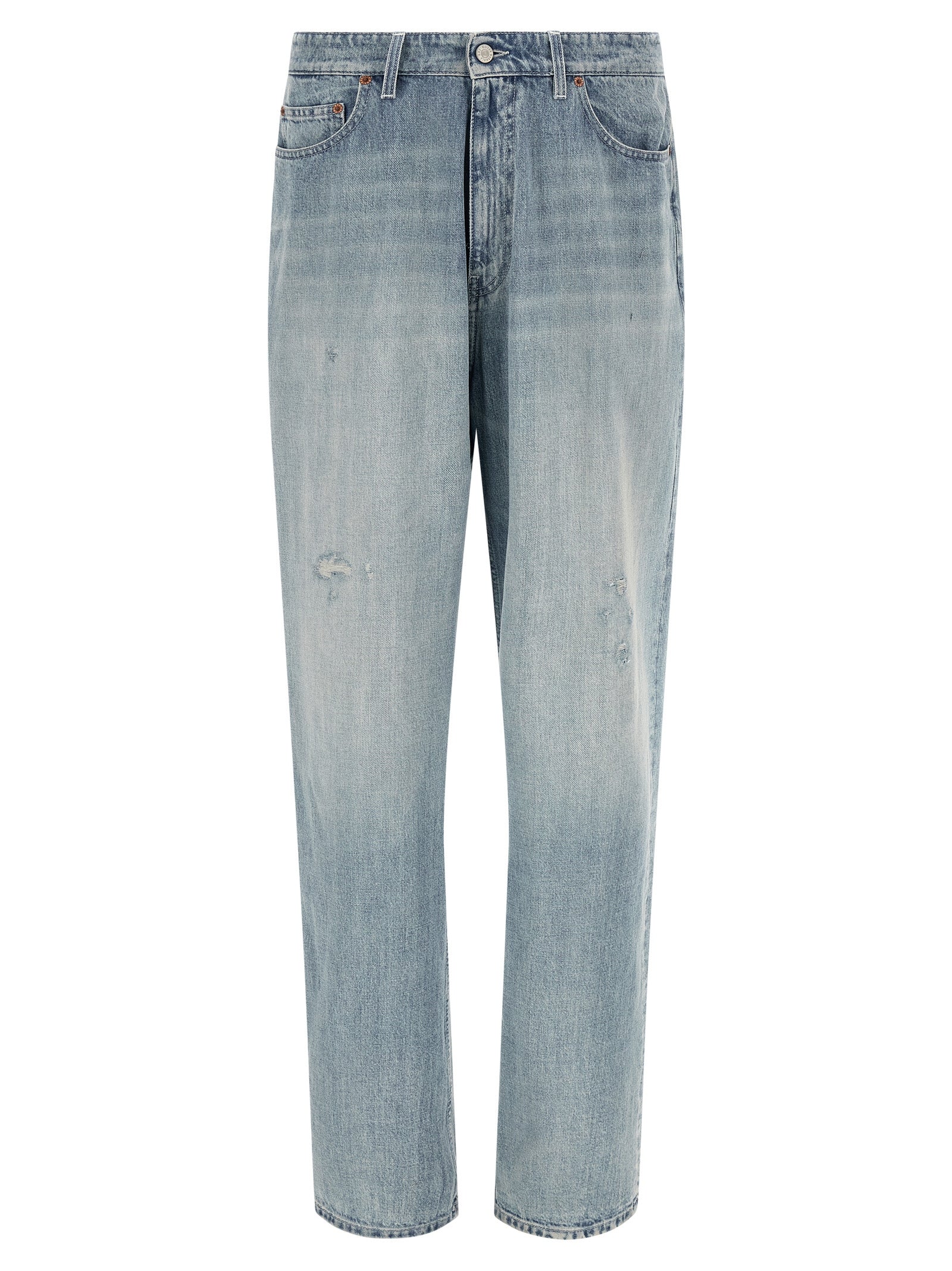 MM6 Maison Margiela Blue Cotton Straight-Leg Jeans