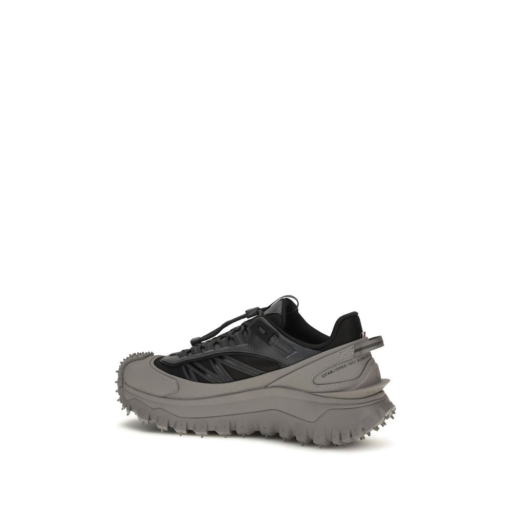Moncler Gray Calf Leather Bos Taurus Athletic Sneakers