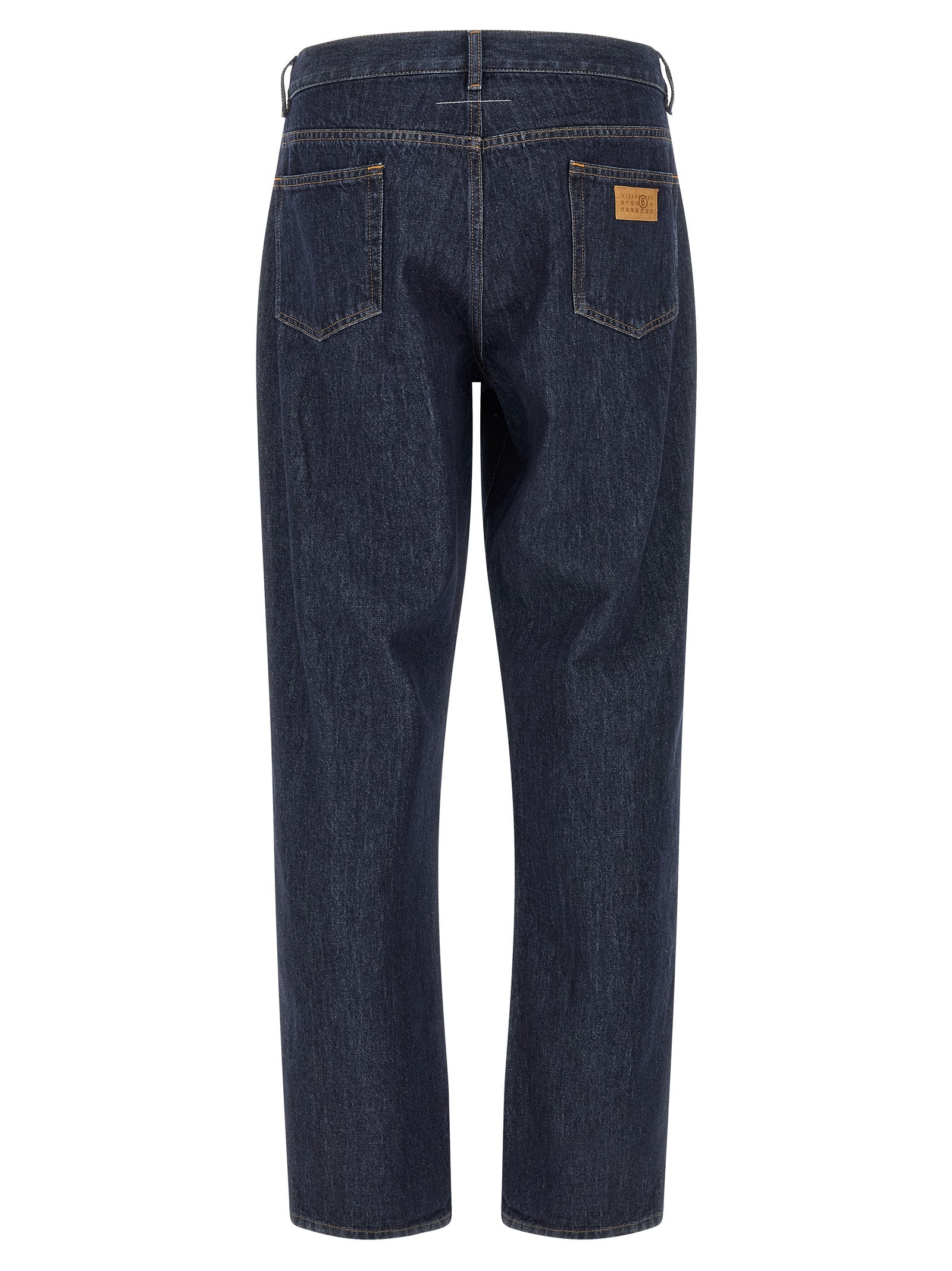 MM6 Maison Margiela Blue Cotton Straight-Leg Jeans