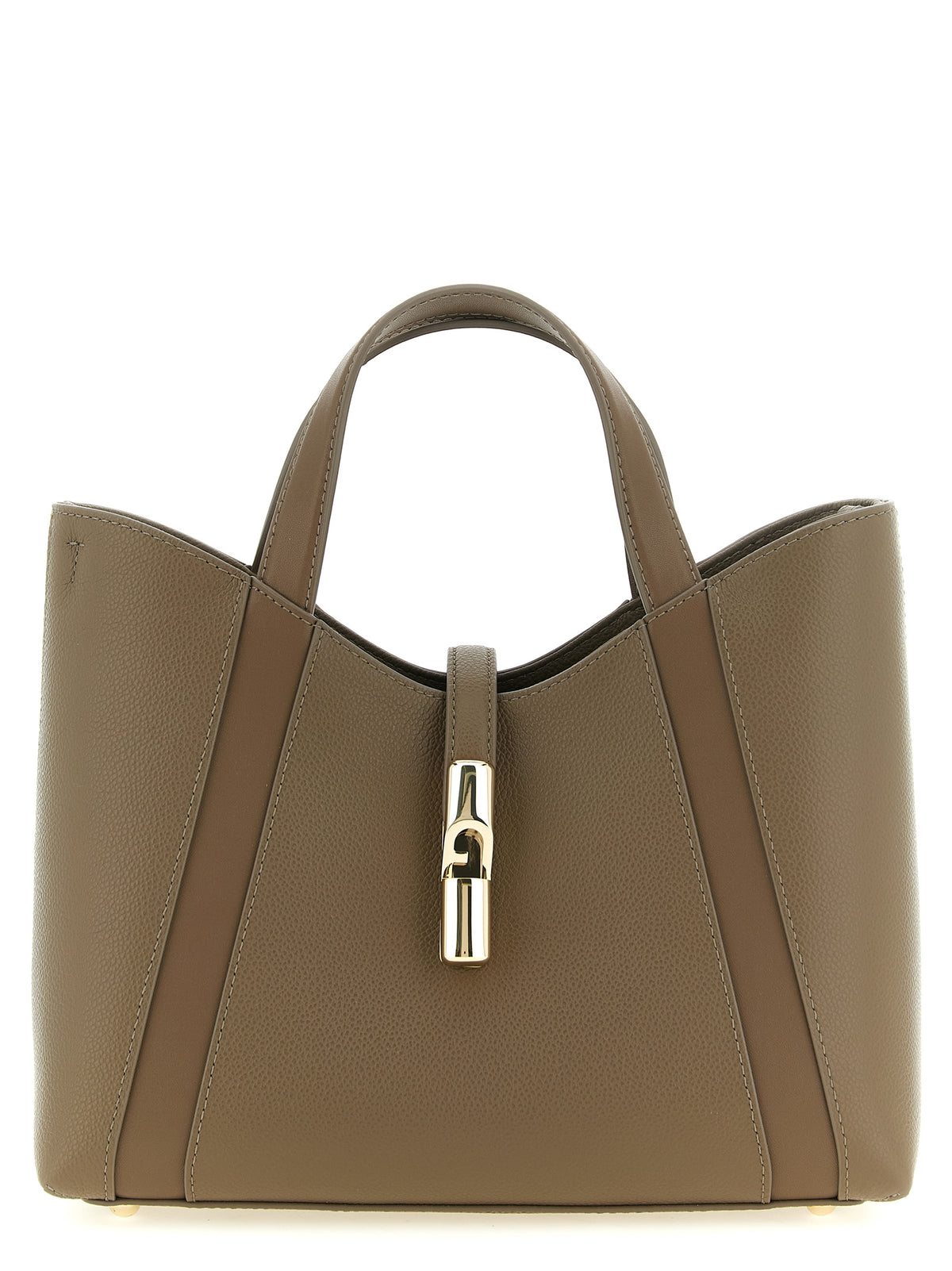 Furla Gray Calfskin Tote Bag