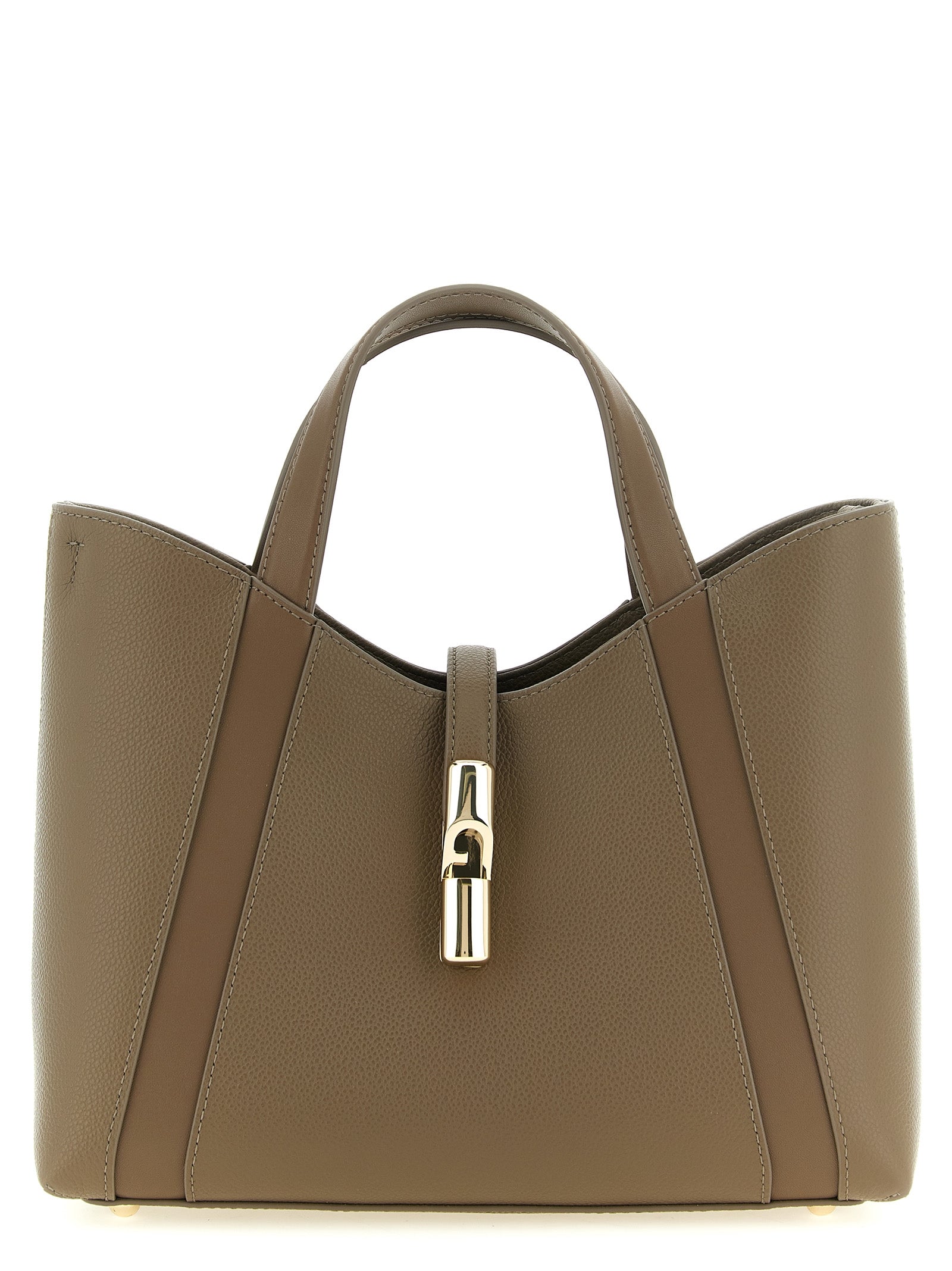 Furla Gray Calfskin Tote Bag