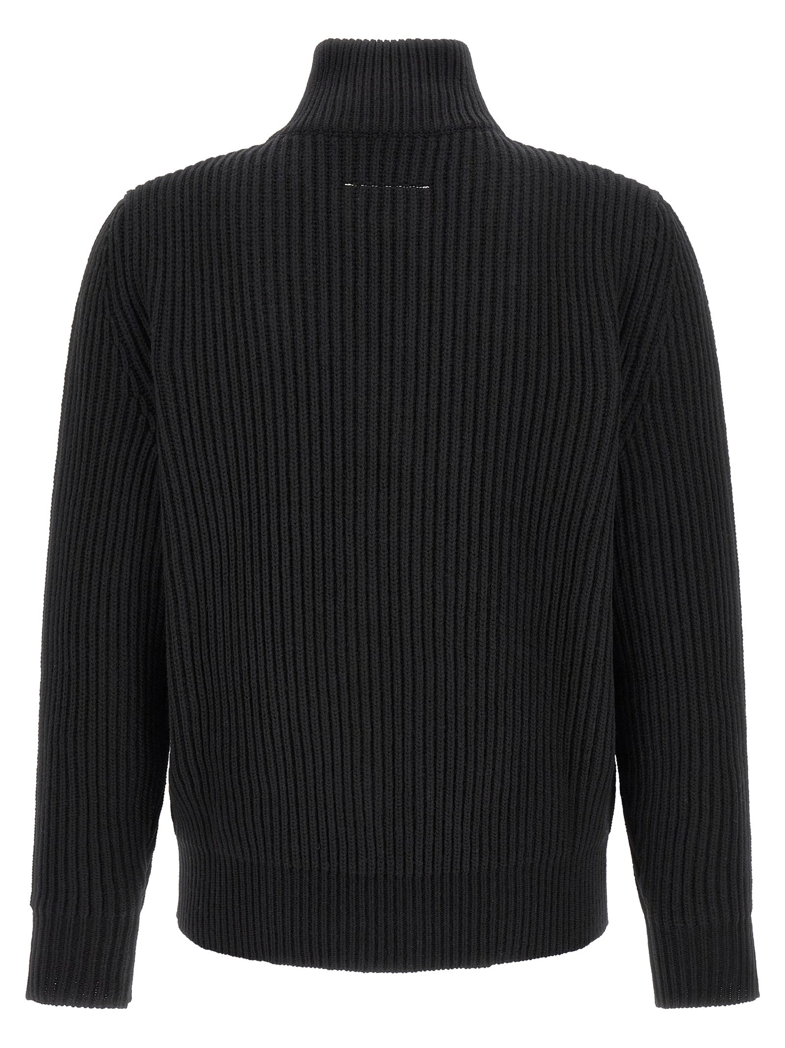 MM6 Maison Margiela Black Wool Full-Length Jacket