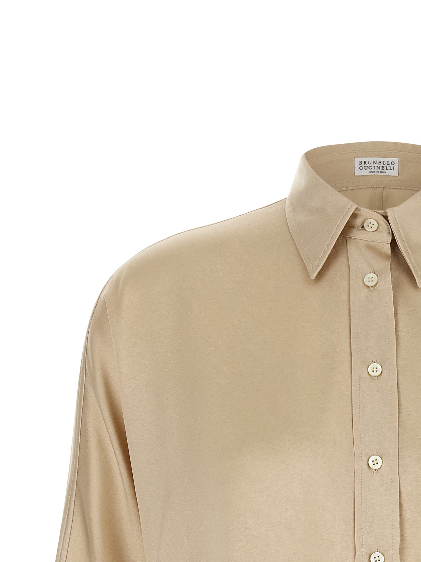 Brunello Cucinelli Beige Silk Blouse